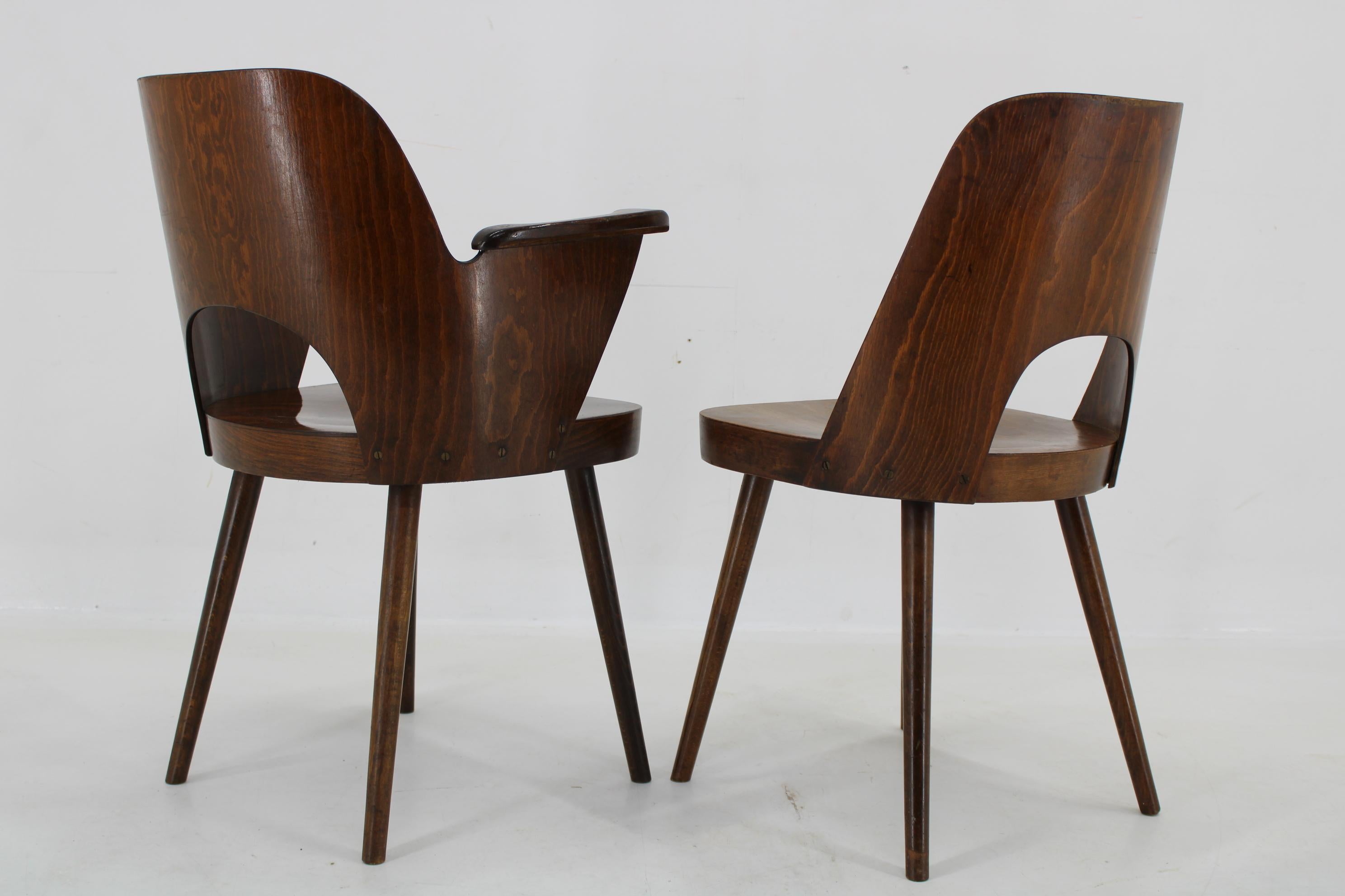 1960s Set of 6 Oswald Haerdtl Dining Chairs by TON Czechoslovakia For Sale 3