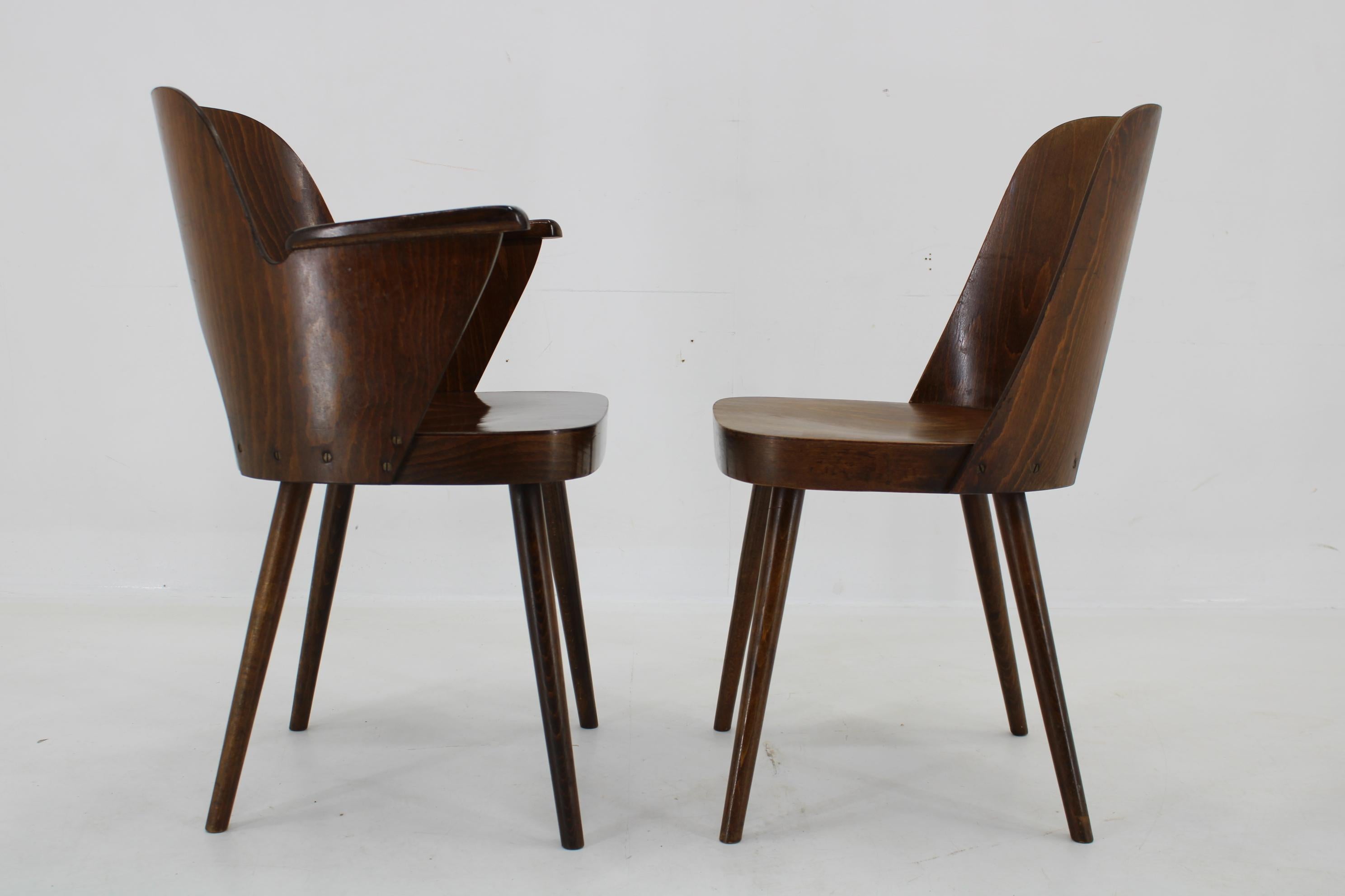 1960s Set of 6 Oswald Haerdtl Dining Chairs by TON Czechoslovakia For Sale 4