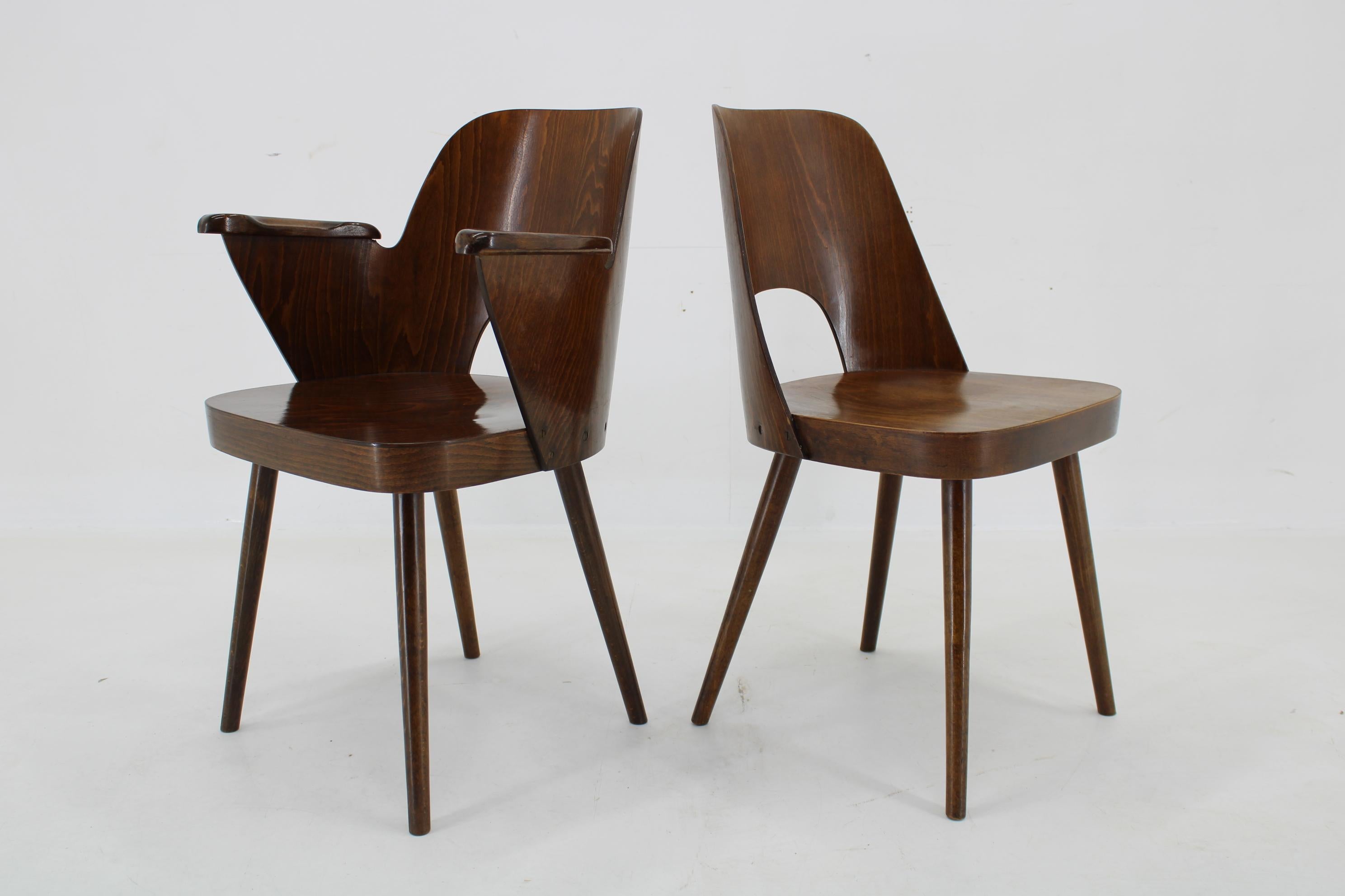 Mid-20th Century 1960s Set of 6 Oswald Haerdtl Dining Chairs by TON Czechoslovakia For Sale