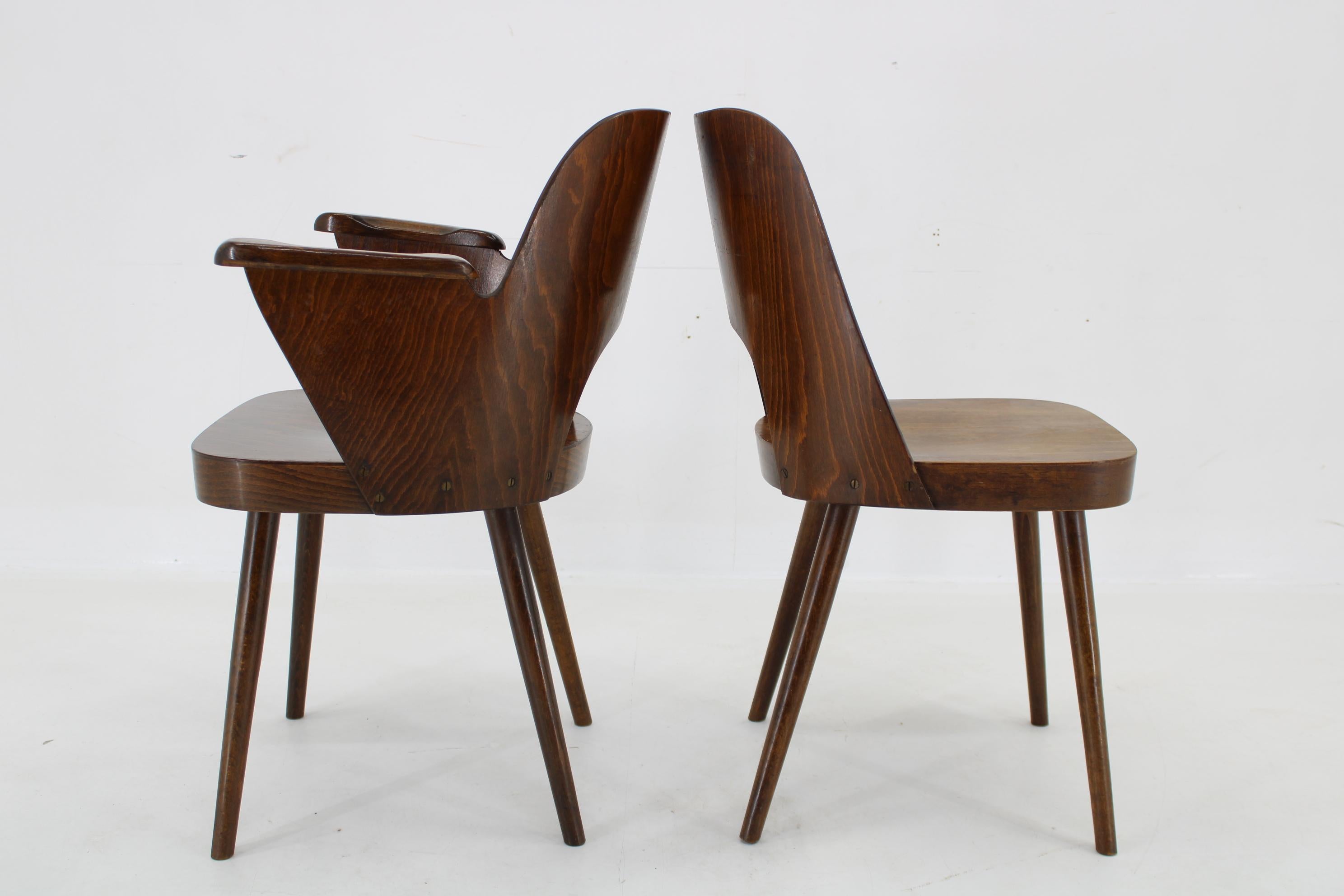 Beech 1960s Set of 6 Oswald Haerdtl Dining Chairs by TON Czechoslovakia For Sale