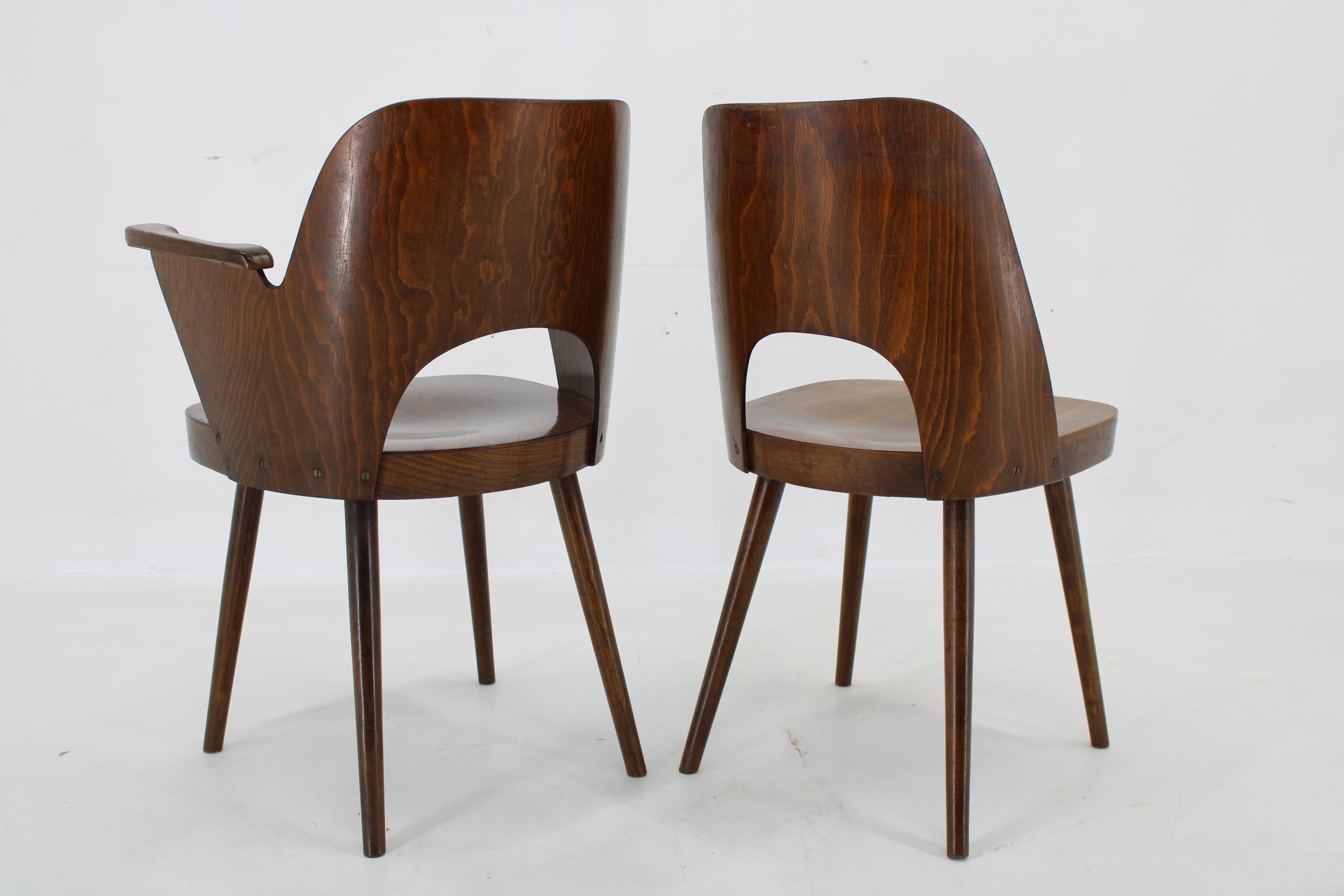 1960s Set of 6 Oswald Haerdtl Dining Chairs by TON Czechoslovakia For Sale 1
