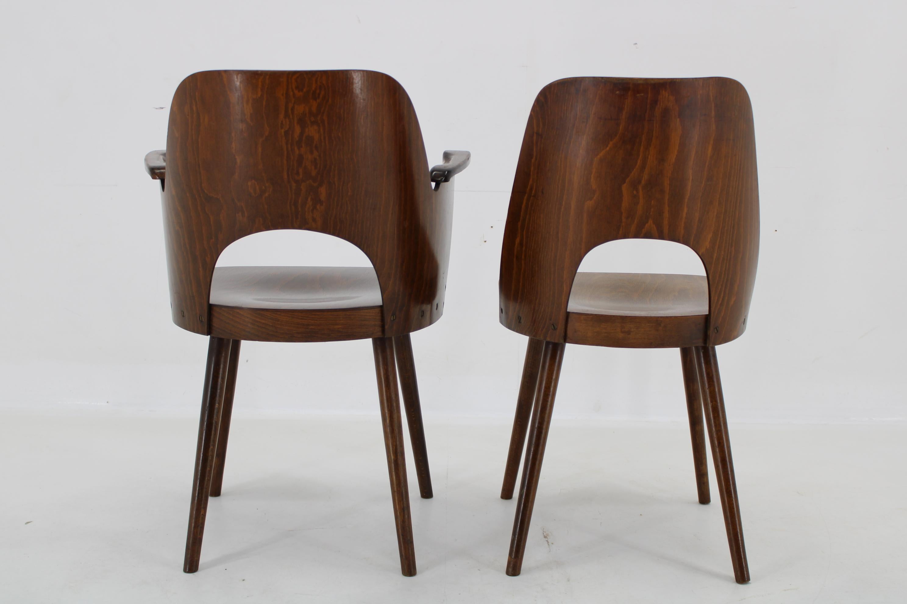 1960s Set of 6 Oswald Haerdtl Dining Chairs by TON Czechoslovakia For Sale 2