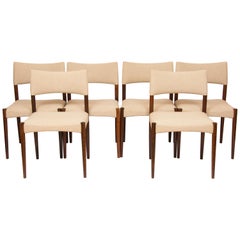 ensemble de 6 chaises à manger en bois de rose des années 1960 par Aksel Bender Madsen & Ejner Larsen