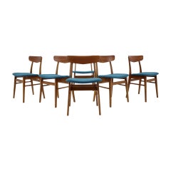 1960s Set of 6 Teak Dining Chairs, Denmark