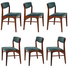 1960s Set of 6 Vintage Danish Dining Chairs