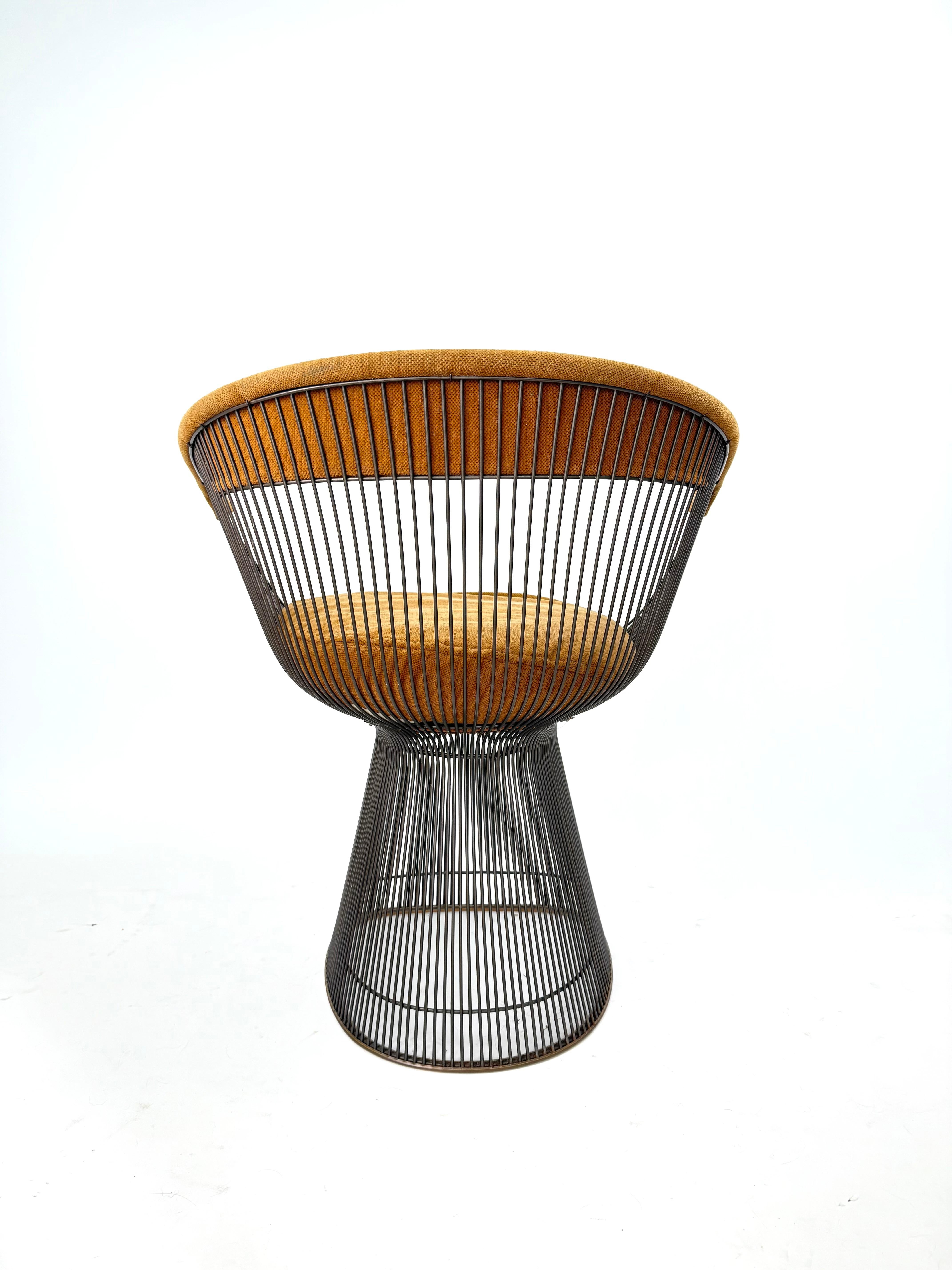 Mid-Century Modern 1960's Set of 7 Bronze Chairs designed by Warren Platner for Knoll For Sale