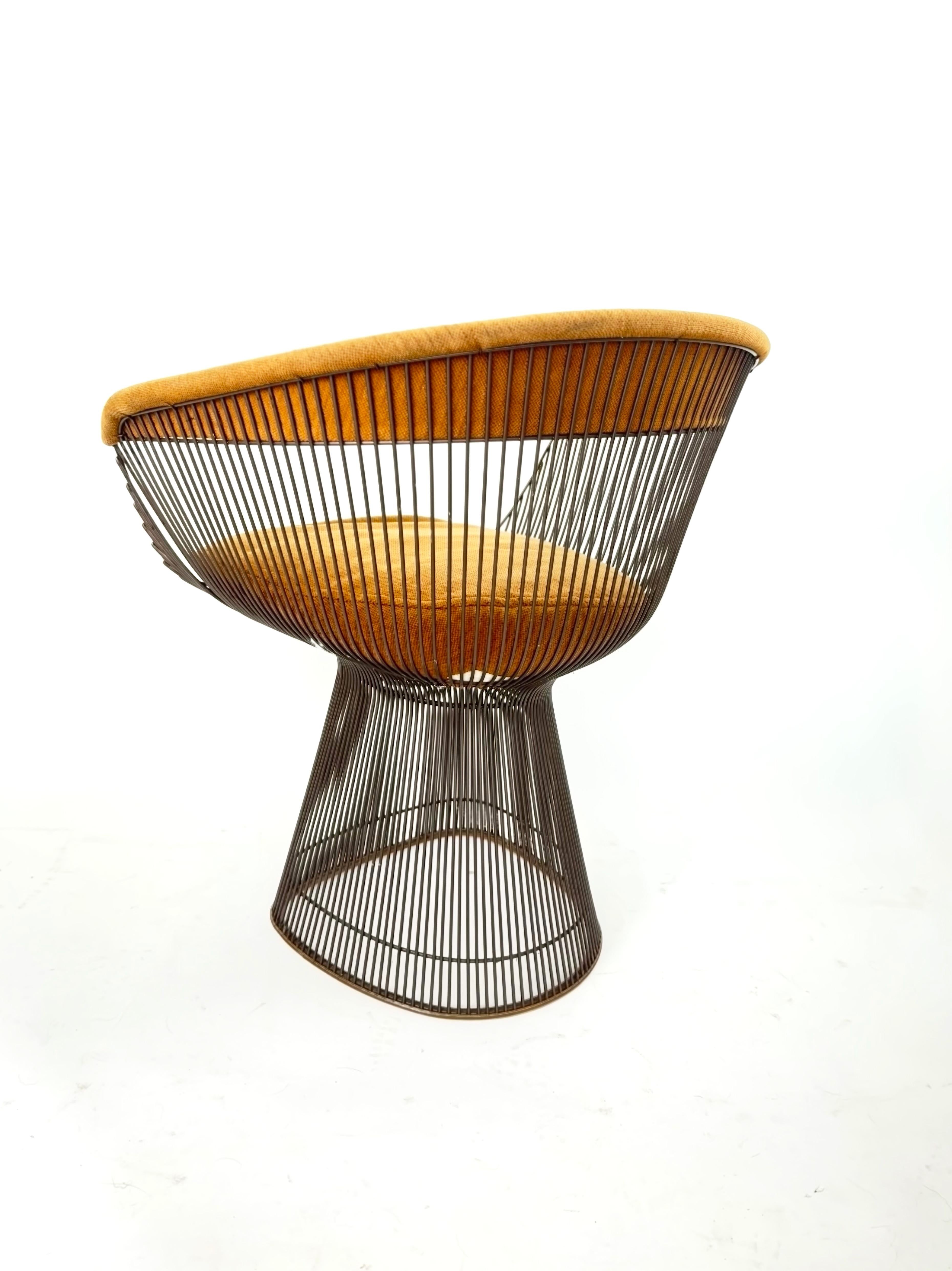 1960's Set of 7 Bronze Chairs designed by Warren Platner for Knoll In Good Condition For Sale In Dallas, TX