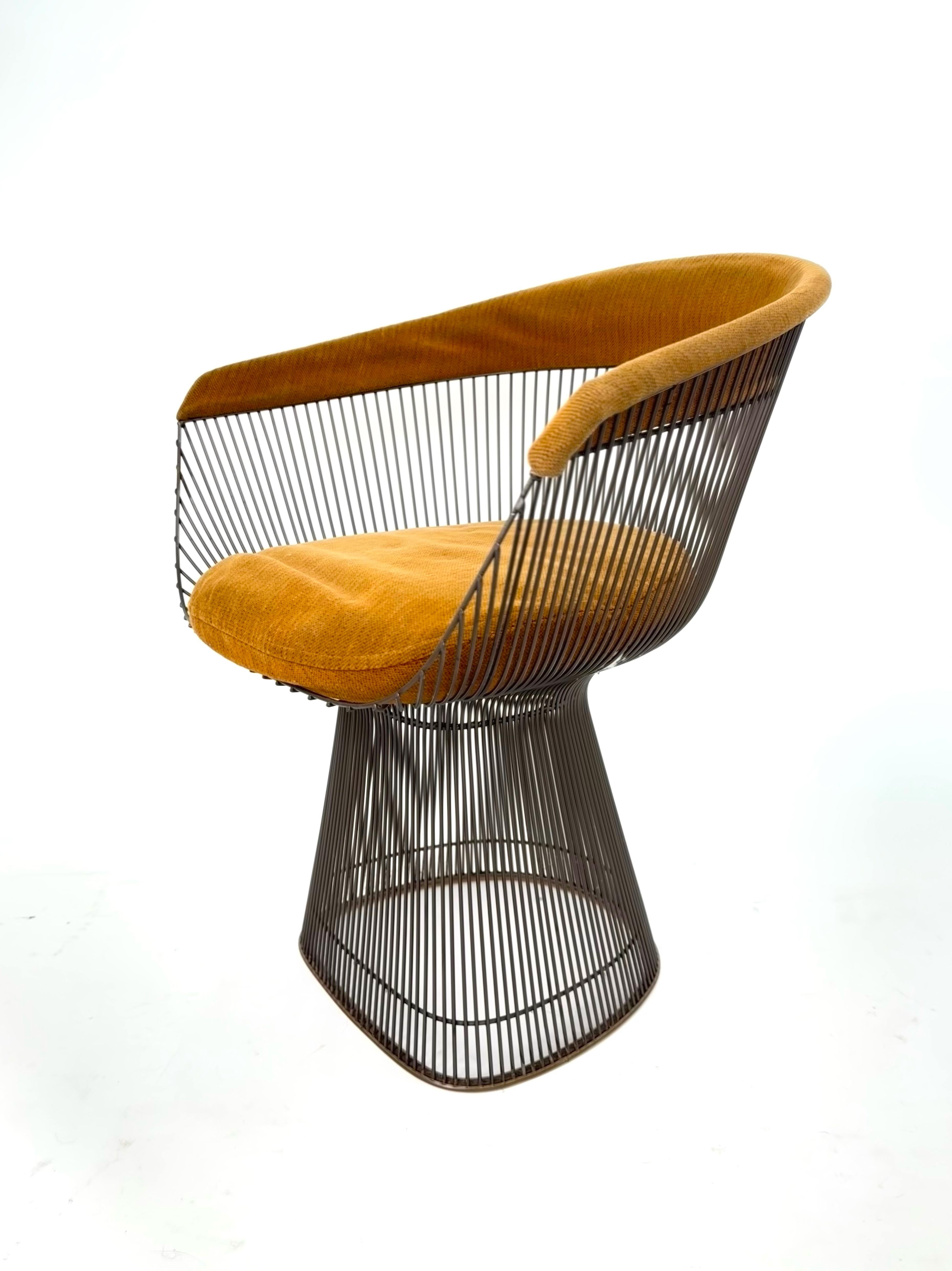 Mid-20th Century 1960's Set of 7 Bronze Chairs designed by Warren Platner for Knoll For Sale