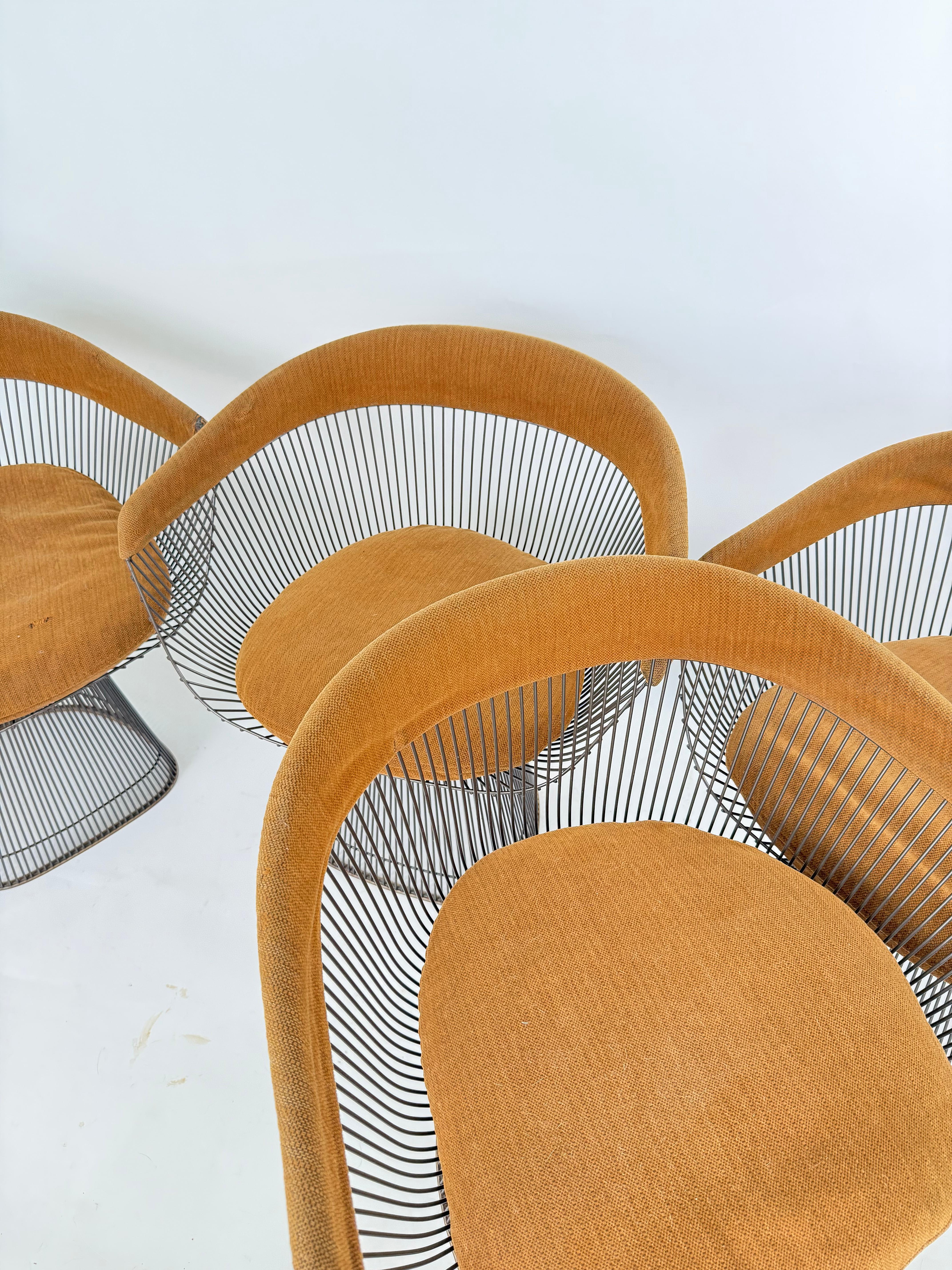 1960's Set of 7 Bronze Chairs designed by Warren Platner for Knoll For Sale 1