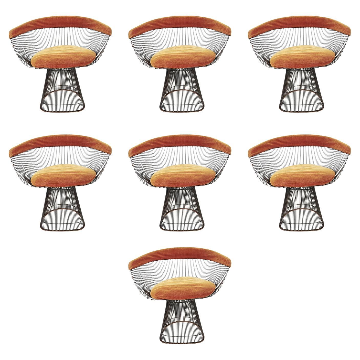 1960's Set of 7 Bronze Chairs designed by Warren Platner for Knoll For Sale