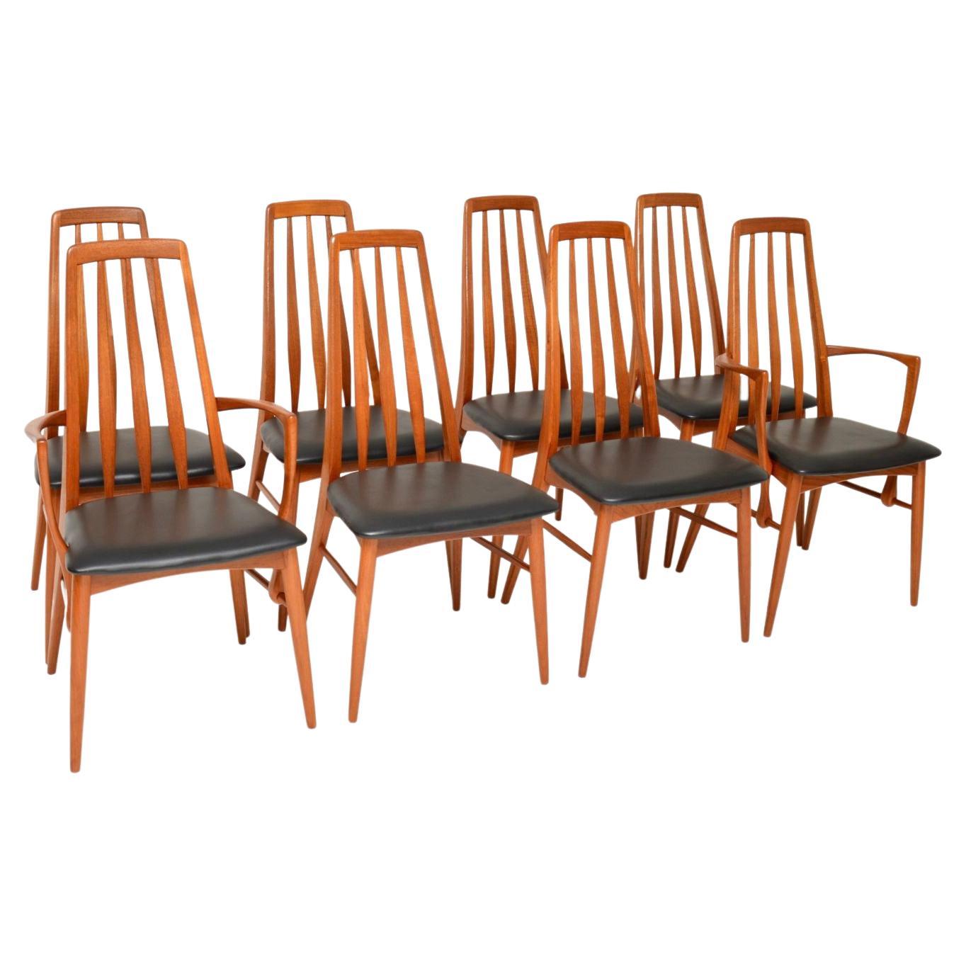 1960's Set of 8 Danish Teak Dining Chairs by Niels Koefoed