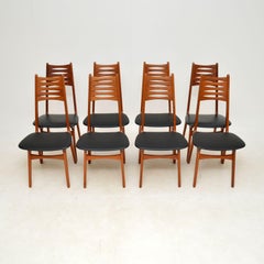 Set of Eight Danish Vintage Teak Dining Chairs