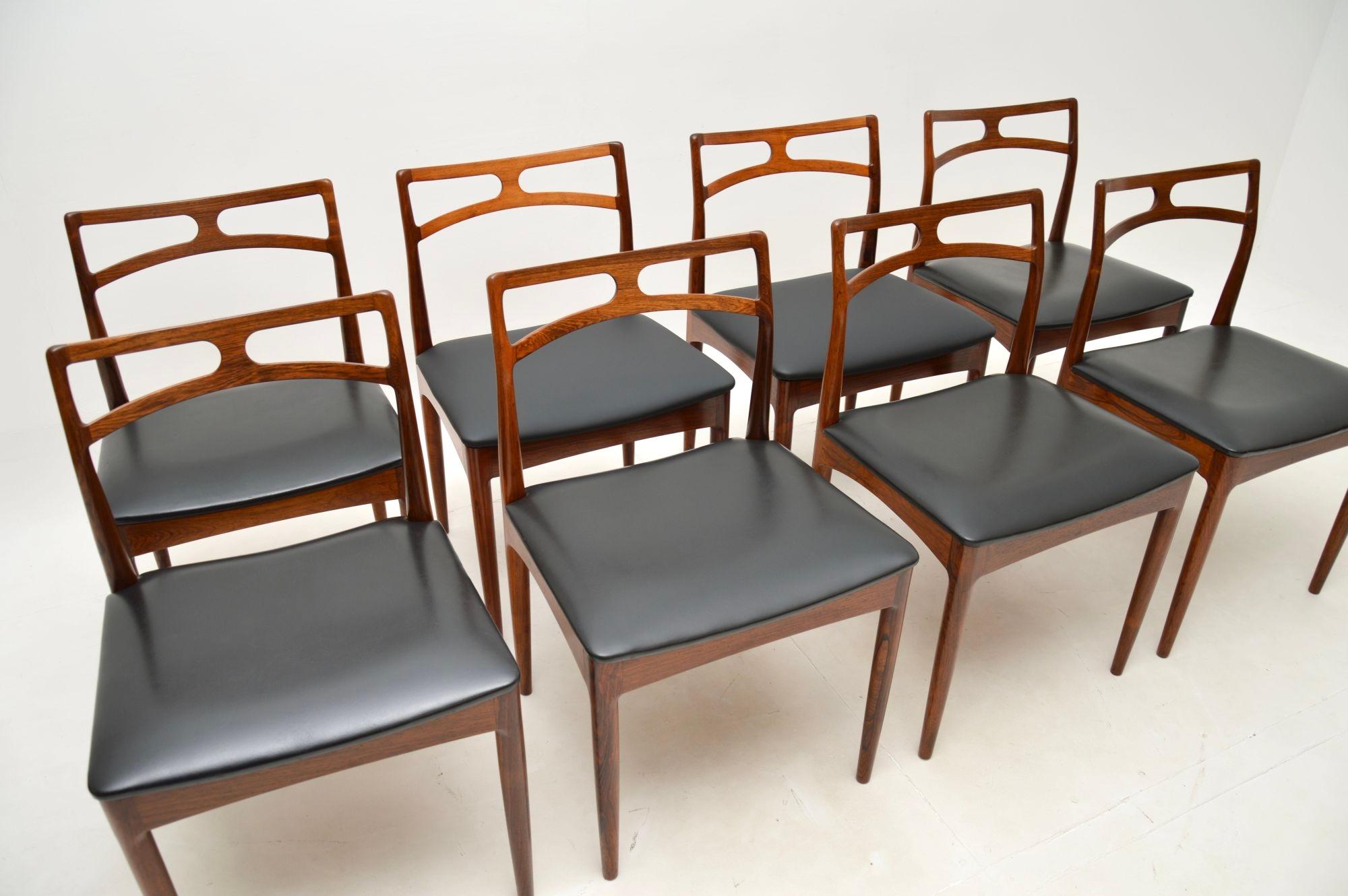 Mid-Century Modern 1960's Set of 8 Danish Vintage Dining Chairs by Johannes Andersen