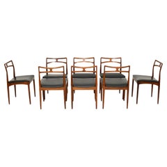 1960's Set of 8 Danish Vintage Dining Chairs by Johannes Andersen