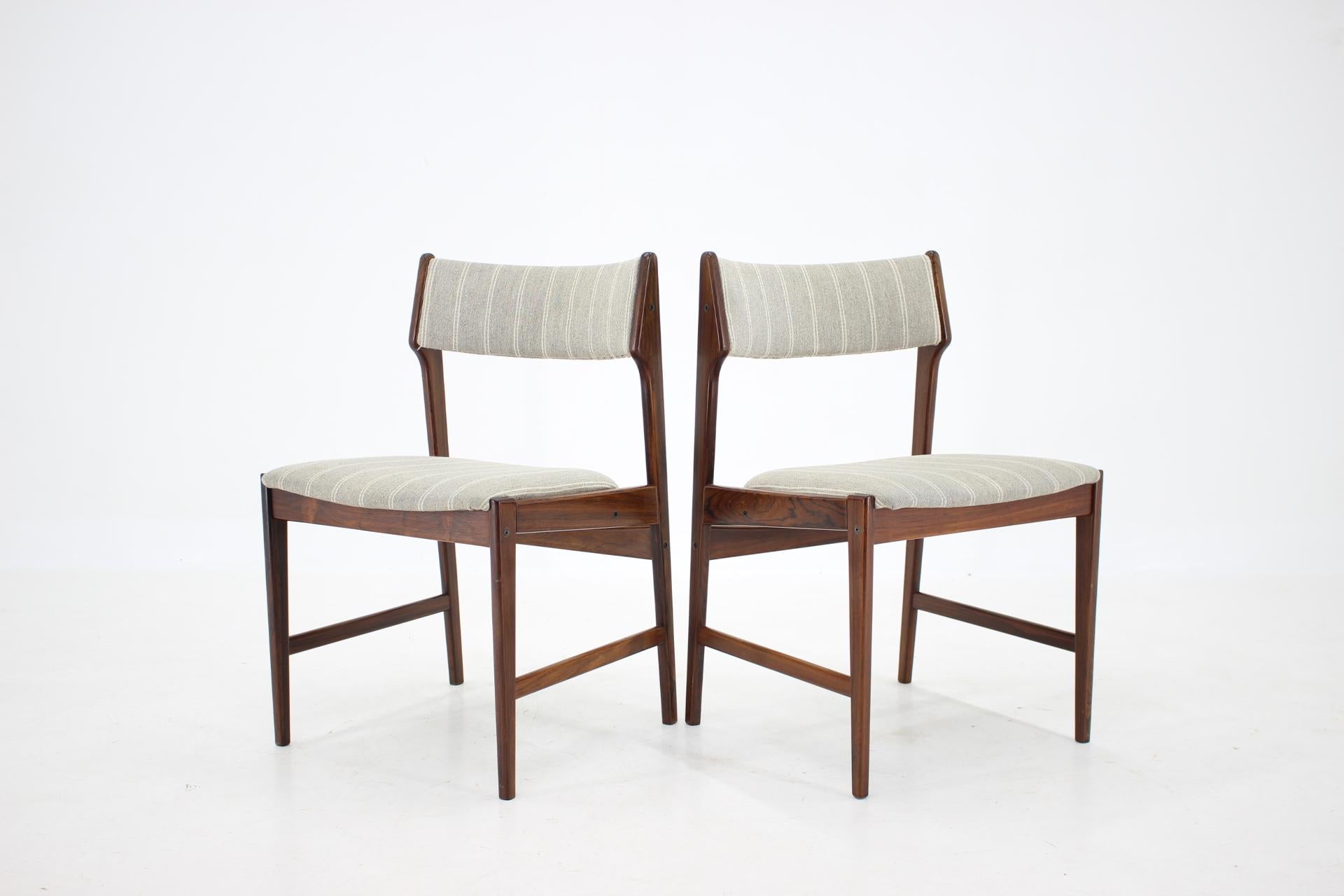 1960s Set of 6 Erich Buch Solid Palisander Dining Chairs, Denmark 1