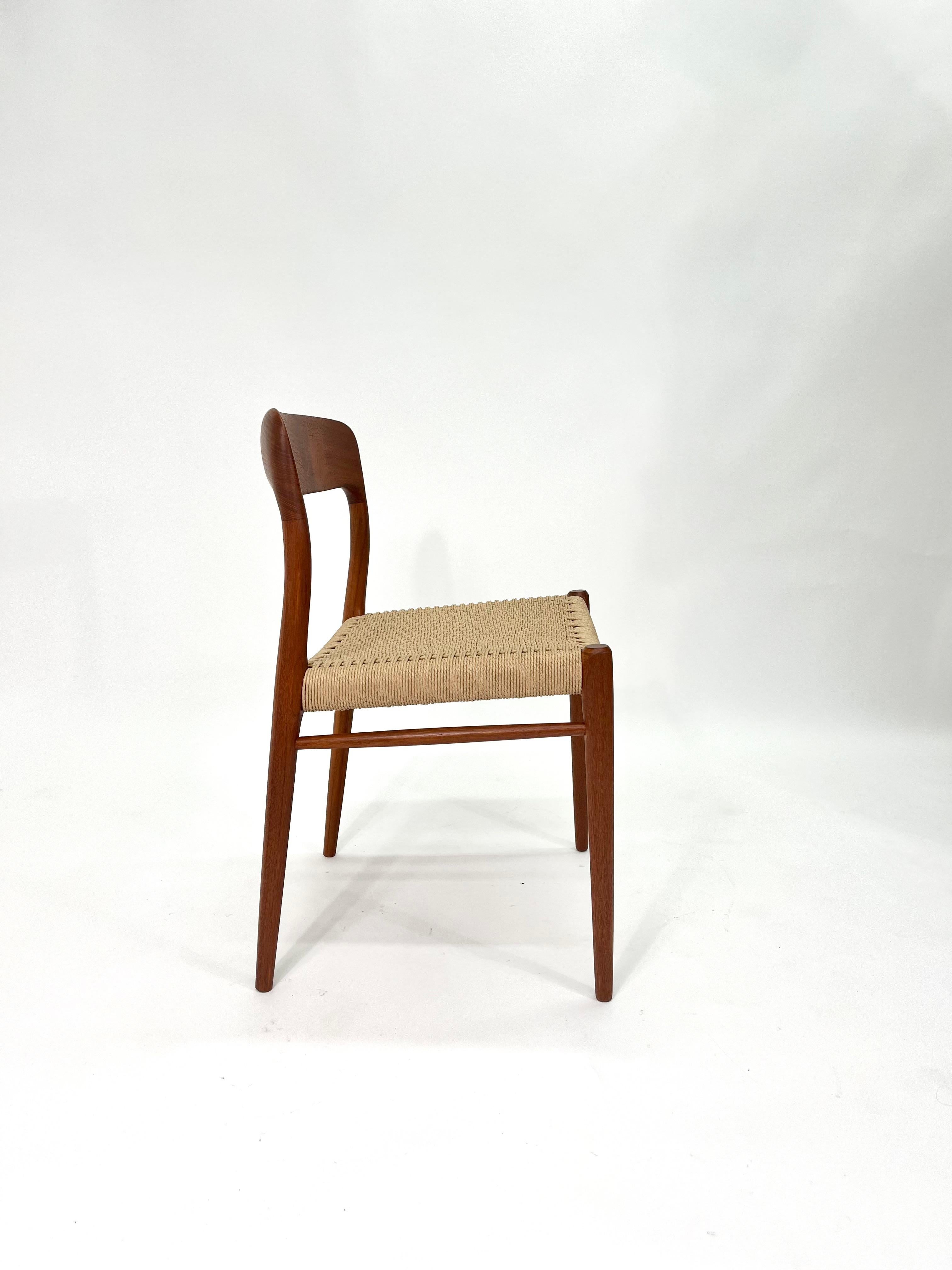Hand-Woven 1960s Set of 8 Niels Moller Model 71 Teak Dining Chairs