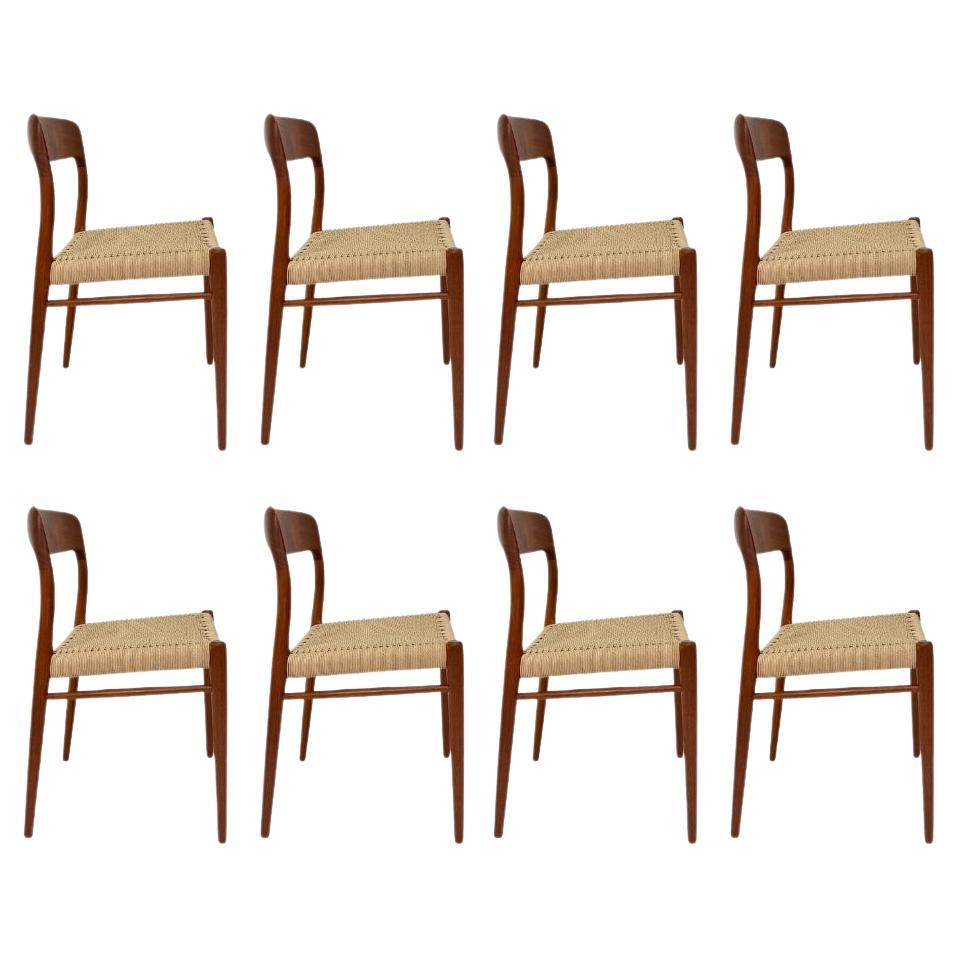 1960s Set of 8 Niels Moller Model 71 Teak Dining Chairs
