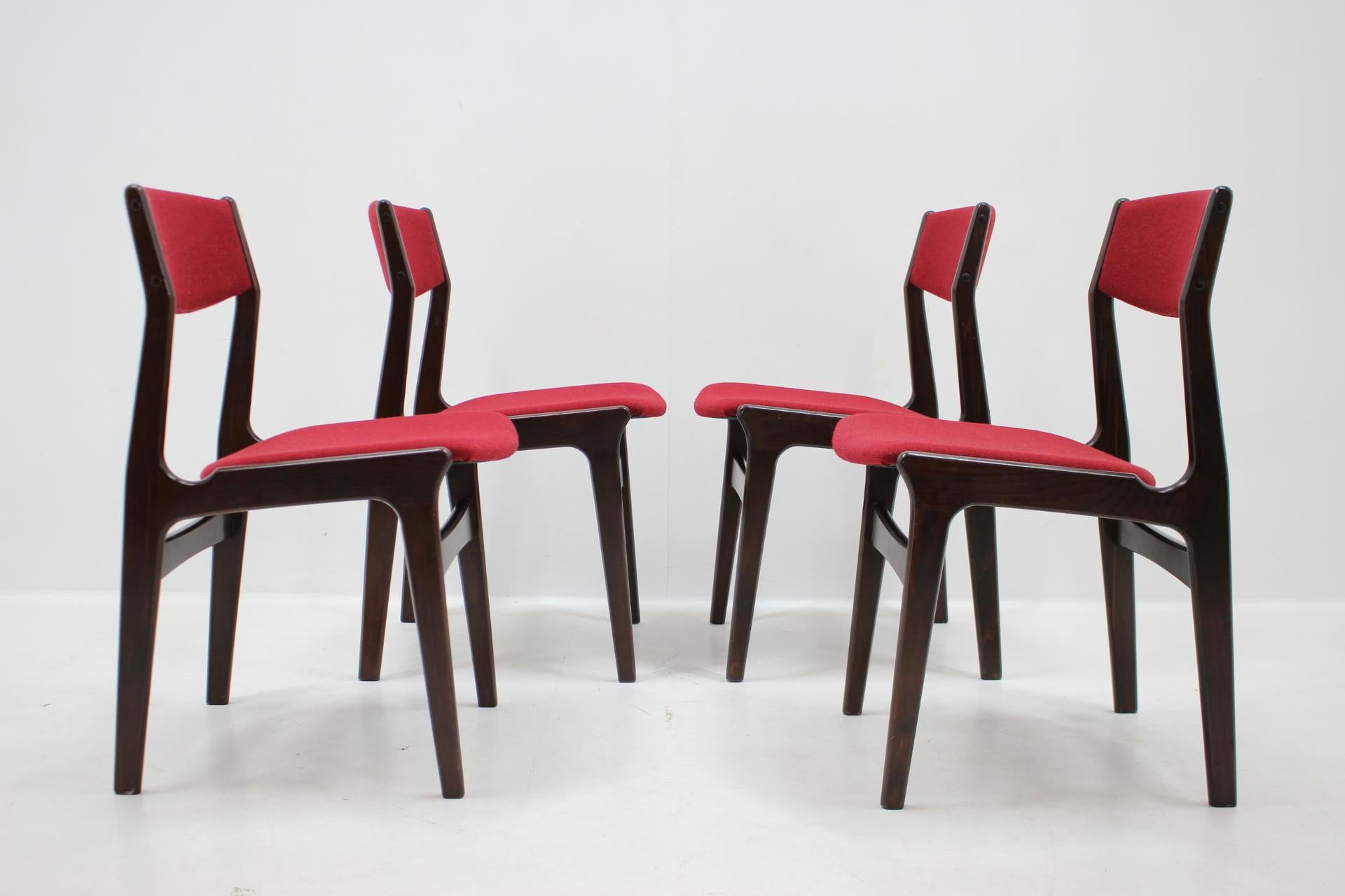 1960s Set of 4 Palisander Dining Chairs, Denmark In Good Condition In Praha, CZ