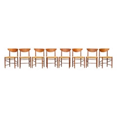 1960s Set of Chairs in Teak and Wicker by Hvidt and Molgaard-Nielsen