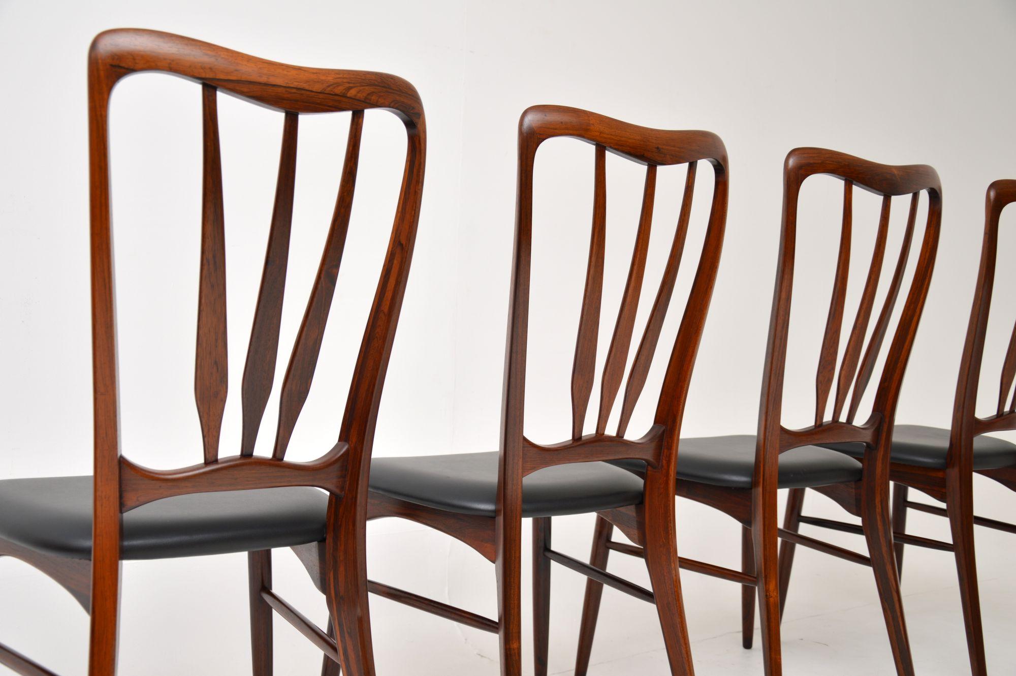 Wood 1960's Set of Danish Vintage Dining Chairs by Niels Koefoed
