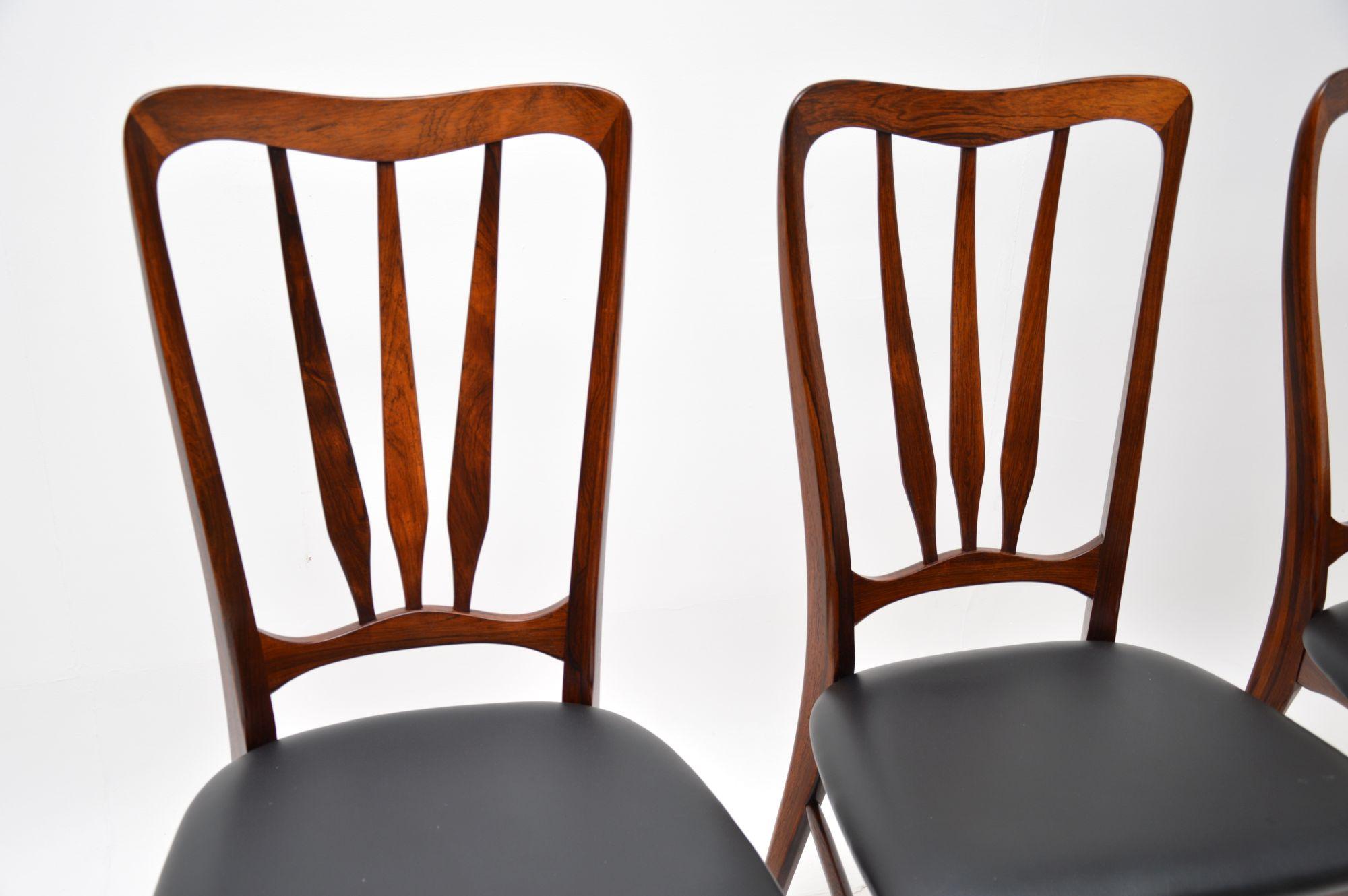 1960's Set of Danish Vintage Dining Chairs by Niels Koefoed In Good Condition In London, GB