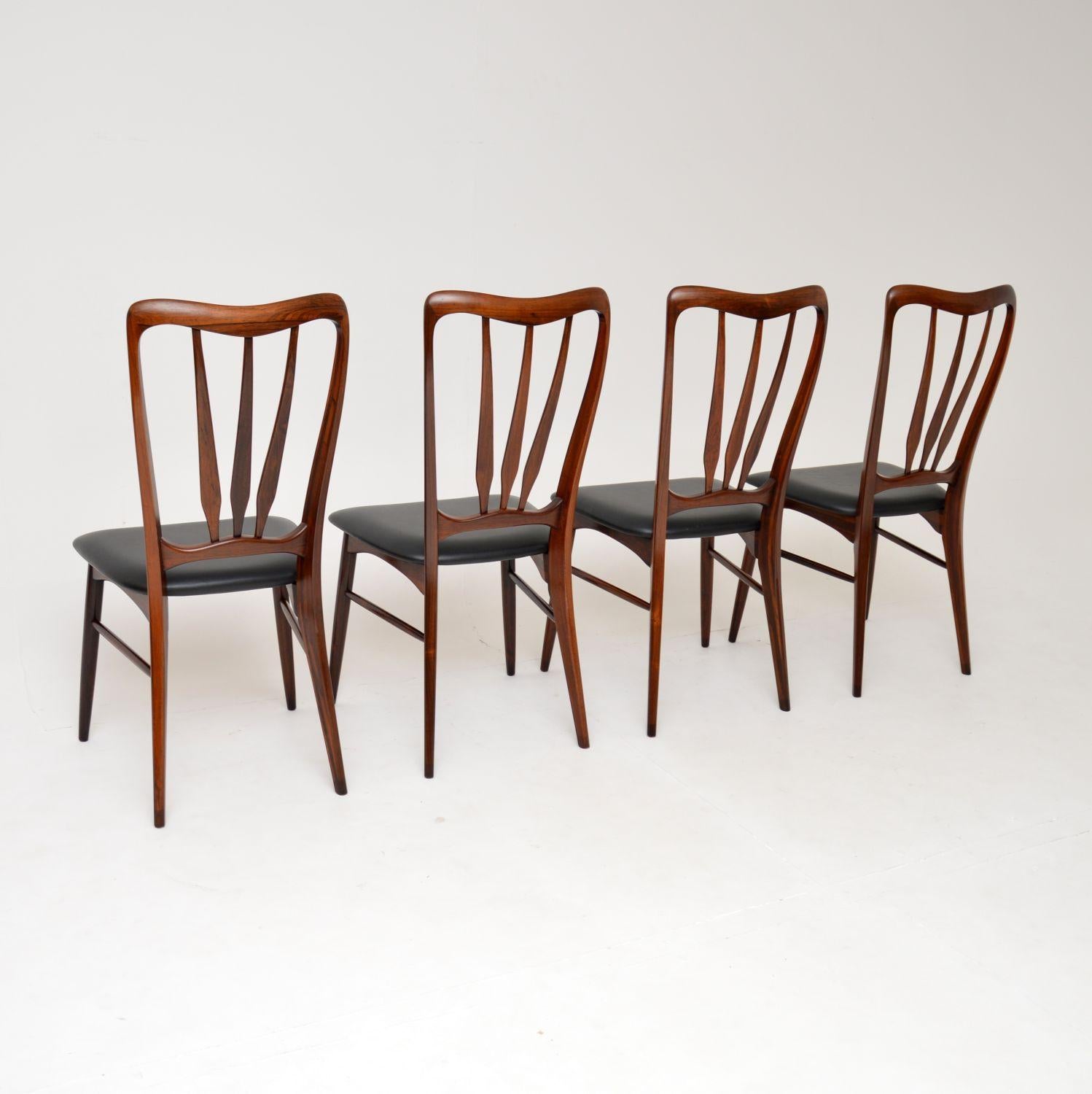 Mid-Century Modern 1960's Set of Danish Vintage Dining Chairs by Niels Koefoed