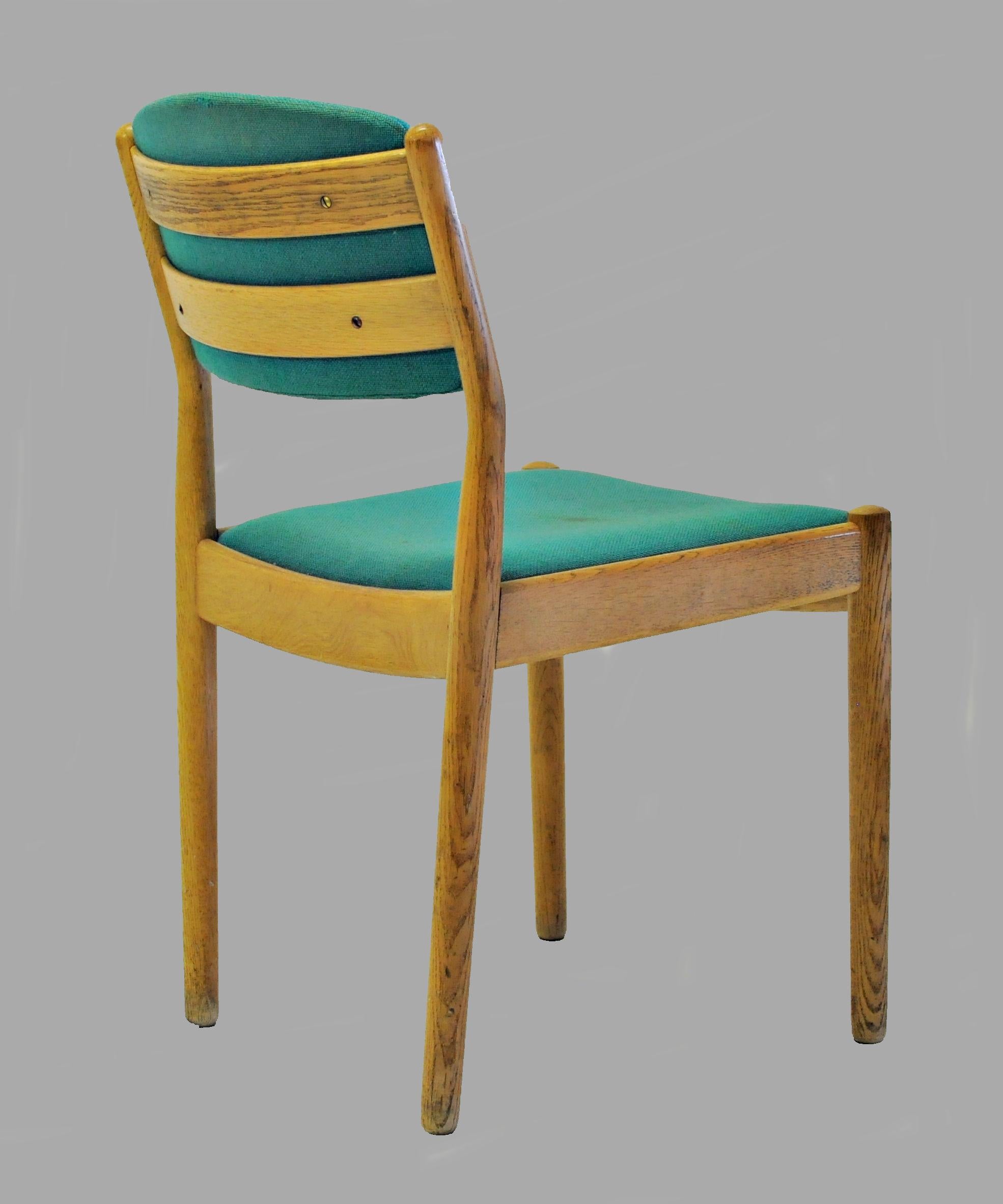 Mid-20th Century Set of Eight Poul Volther Refinished Dining Chairs in Oak, Inc. Reupholstery For Sale