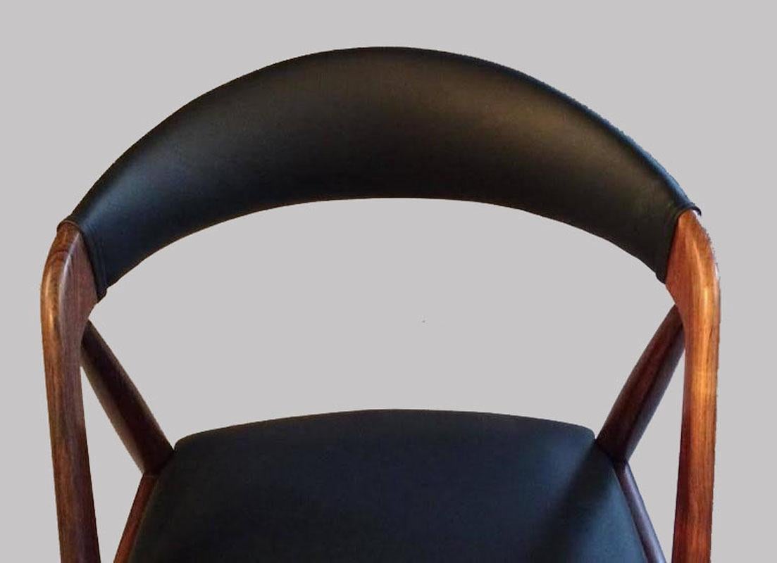 Danish 1960s Set of Eight Kai Kristiansen Reupholstered Dining Chairs in Rosewood