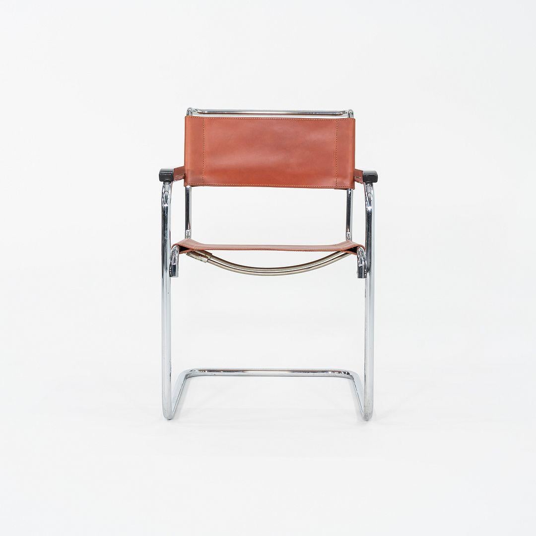 Metà XX secolo Set di otto sedie da pranzo degli anni '60 di Marcel Breuer per Thonet, in pelle di cuoio color cuoio. in vendita