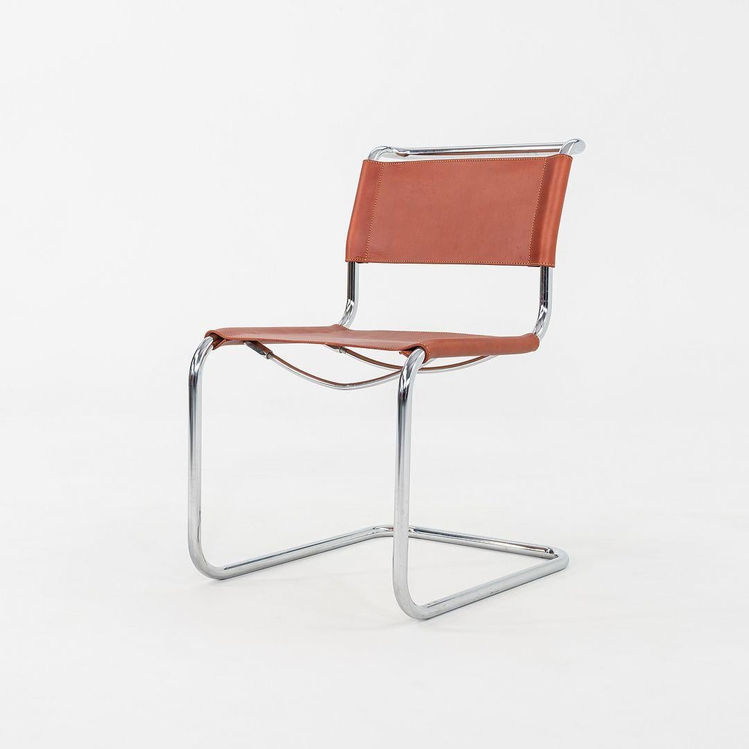 Allemand Ensemble de huit chaises d'appoint Marcel Breuer pour Thonet en cuir de selle des années 1960 en vente