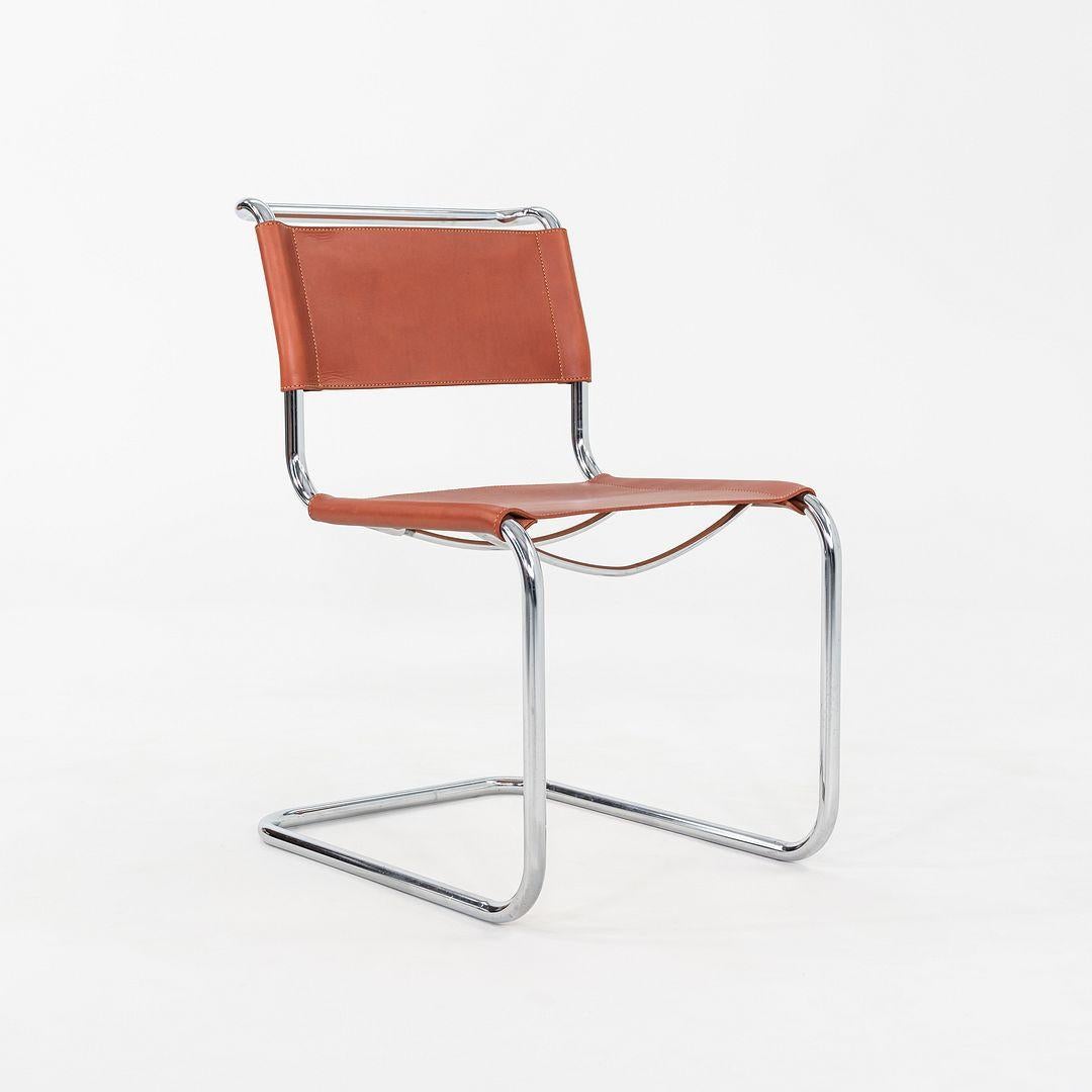Acier Ensemble de huit chaises d'appoint Marcel Breuer pour Thonet en cuir de selle des années 1960 en vente