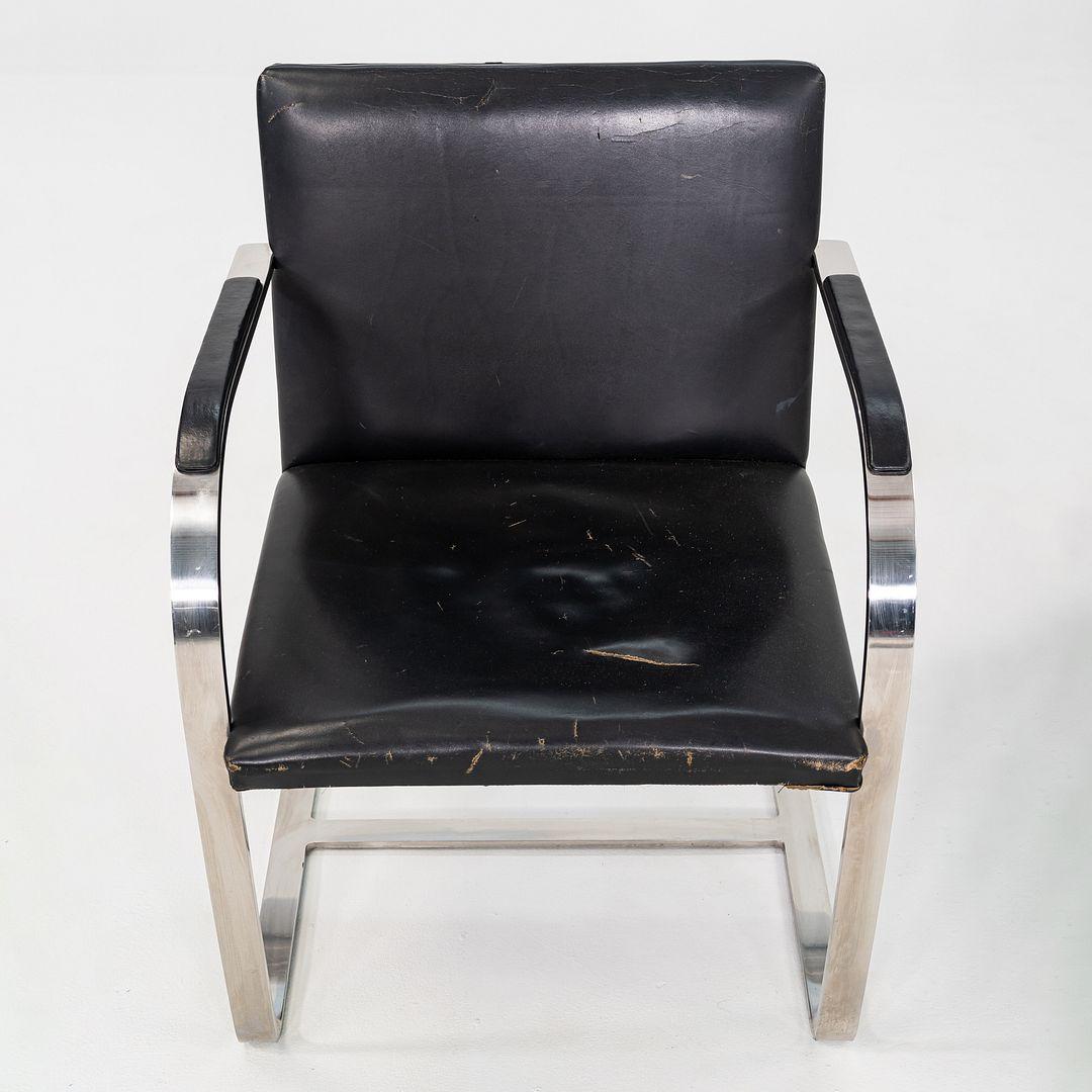 Juego de ocho sillas Mies van der Rohe Brno de barra plana de acero inoxidable de los años 60 en venta 5