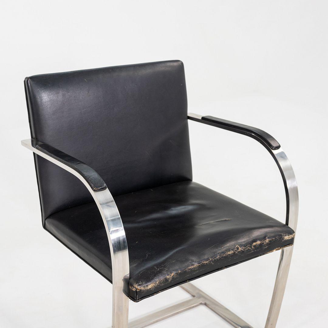 Juego de ocho sillas Mies van der Rohe Brno de barra plana de acero inoxidable de los años 60 Acero en venta