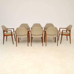1960s Set of Eight Vintage Danish Dining Chairs in Afromosia