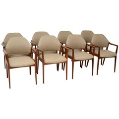 1960s Set of Eight Vintage Danish Dining Chairs in Afromosia
