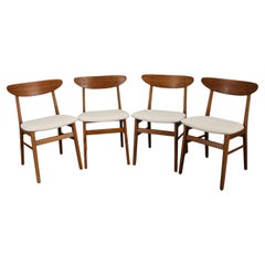 Set di cinque sedie da pranzo in teak restaurate degli anni '60 di Fastrup, Danimarca