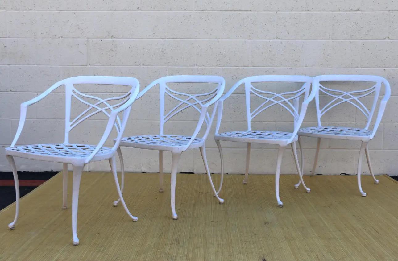Americano Set di quattro sedie da giardino in alluminio degli anni '60 di Brown Jordan in vendita