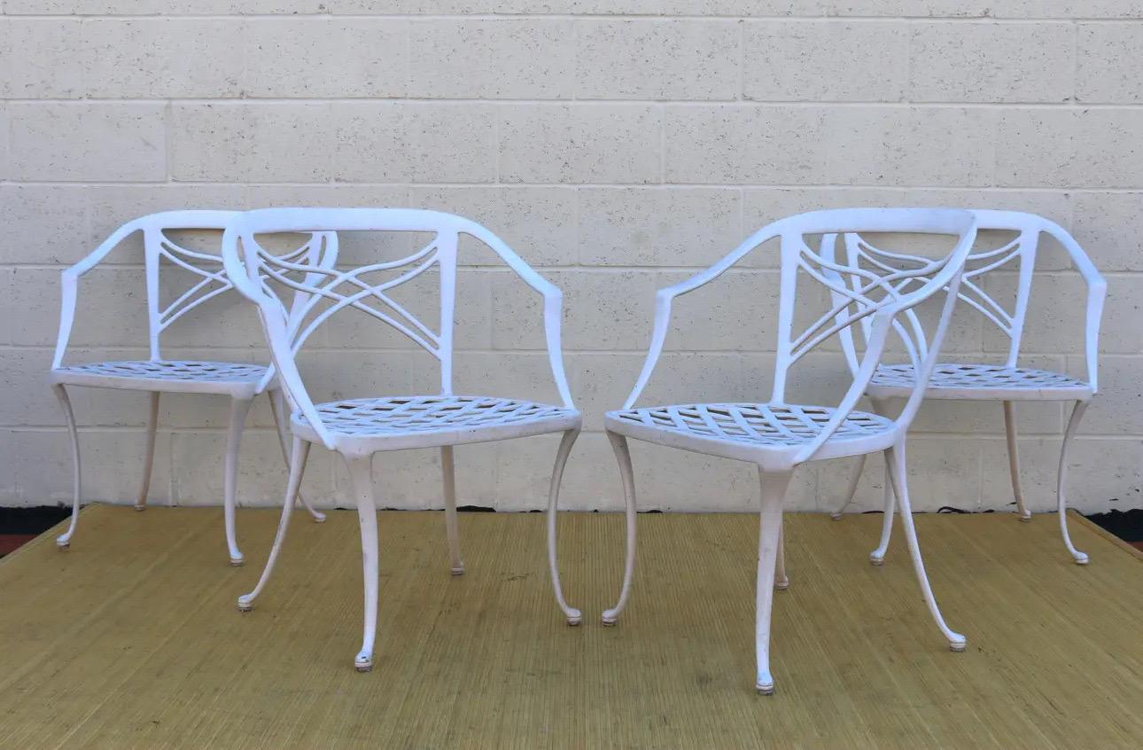 Set di quattro sedie da giardino in alluminio degli anni '60 di Brown Jordan in vendita 1