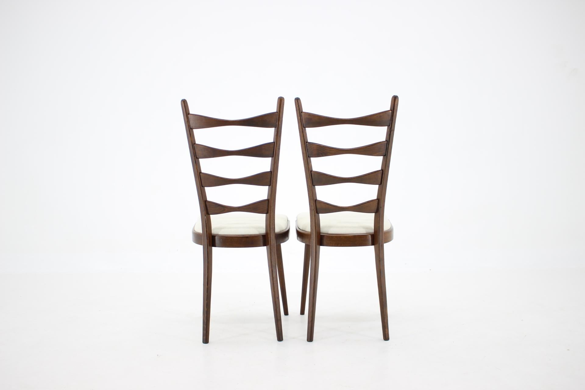 1960s Set of Four Beech Dining Chairs, Czechoslovakia 1