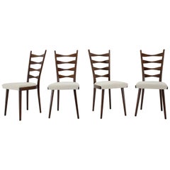 1960s Set of Four Beech Dining Chairs, Czechoslovakia