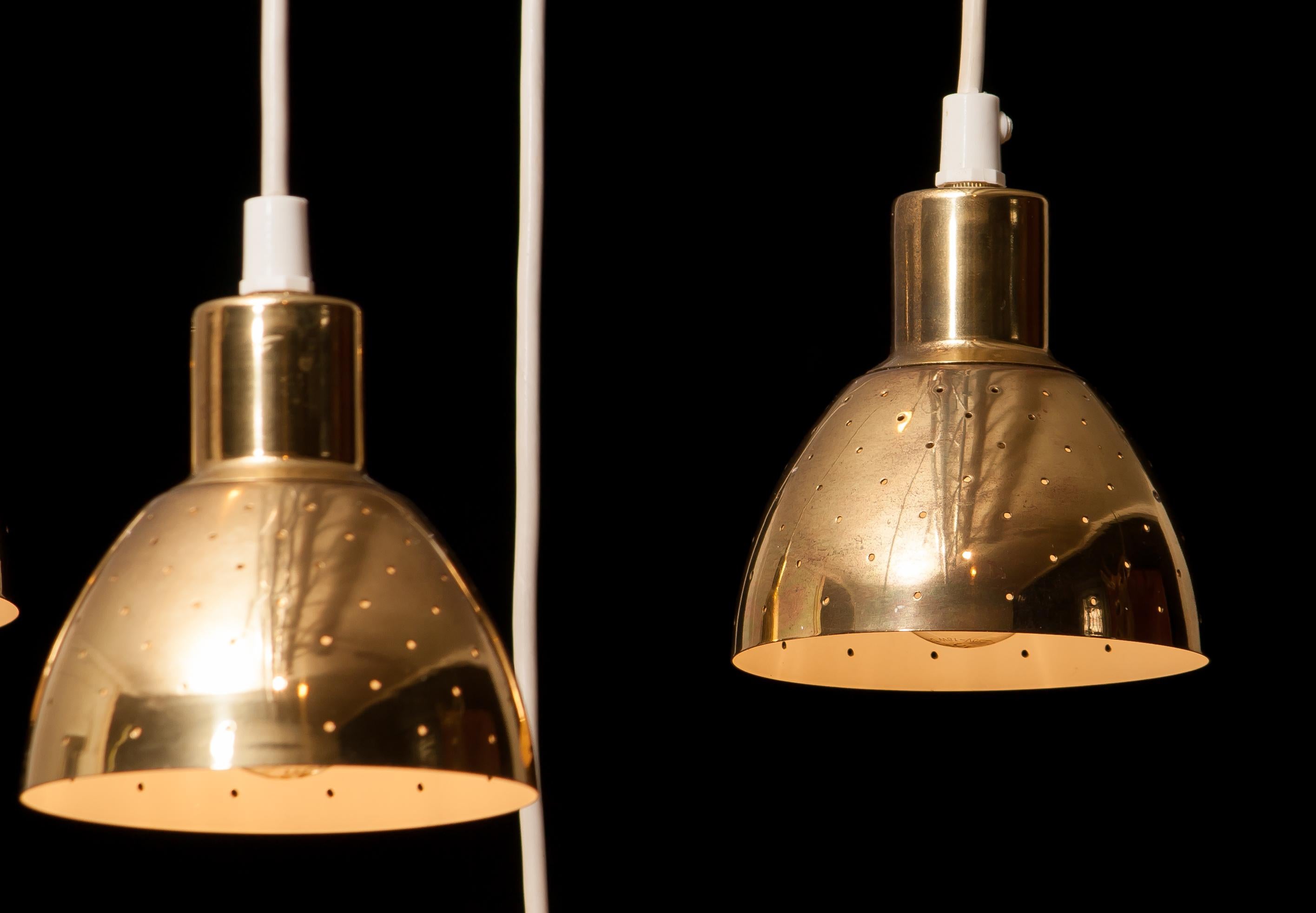 1960s Set of Four Brass Pendants by Hans-Agne Jakobsson for Markaryd, Sweden In Good Condition In Silvolde, Gelderland