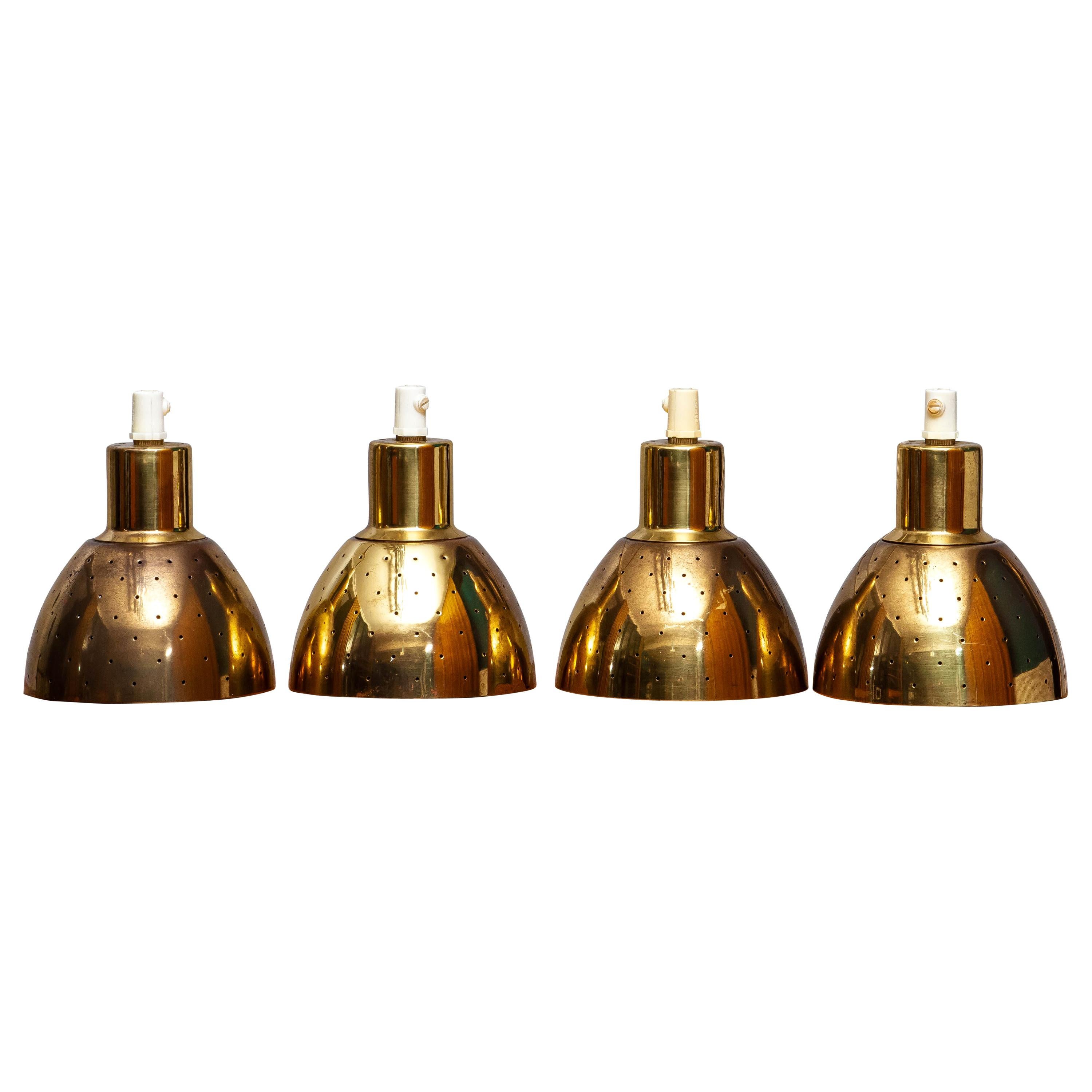 1960s Set of Four Brass Pendants by Hans-Agne Jakobsson for Markaryd, Sweden