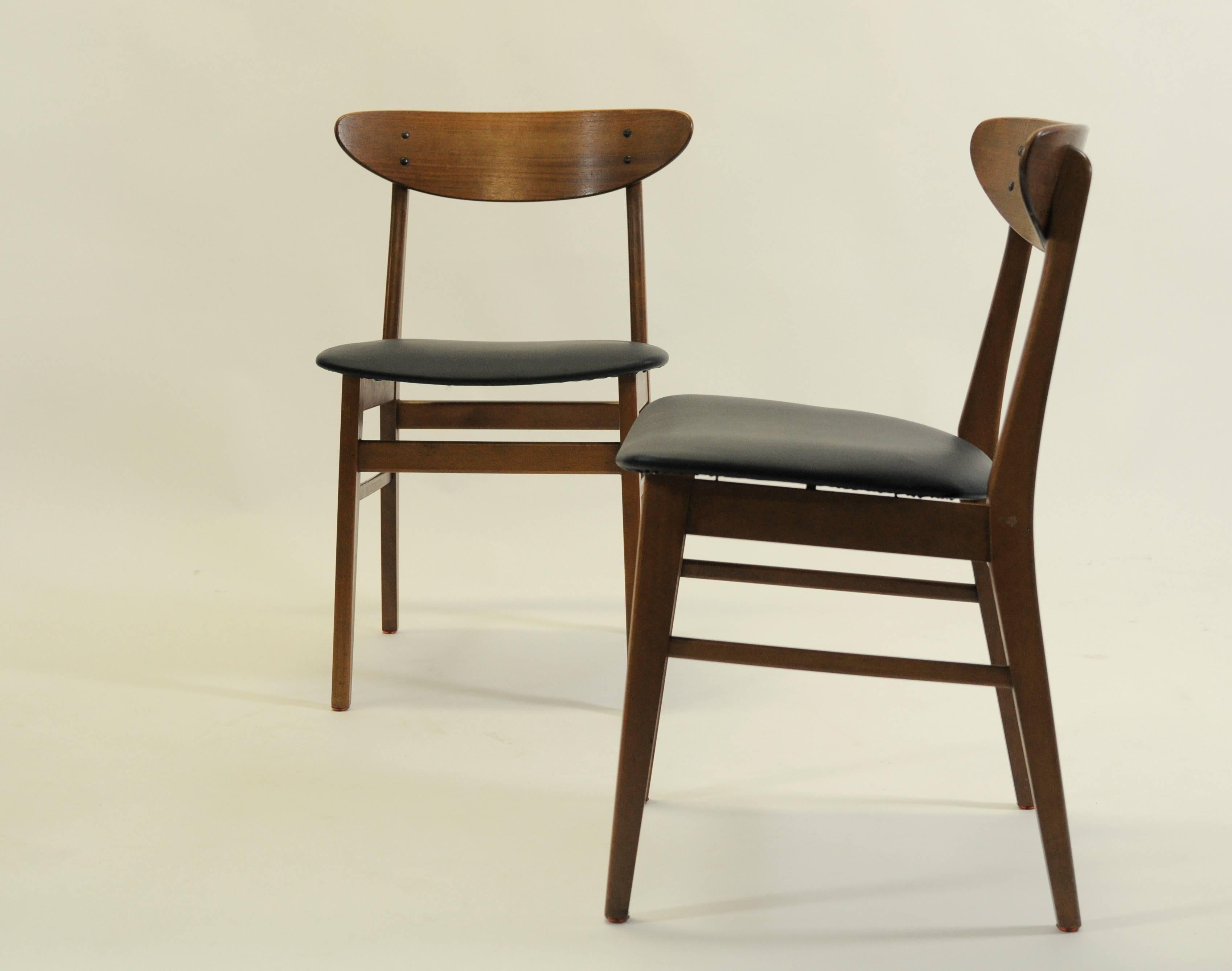 1960s Set of Four Danish Th. Harlev Dining Chairs in Teak and Beech by Farstrup For Sale 6