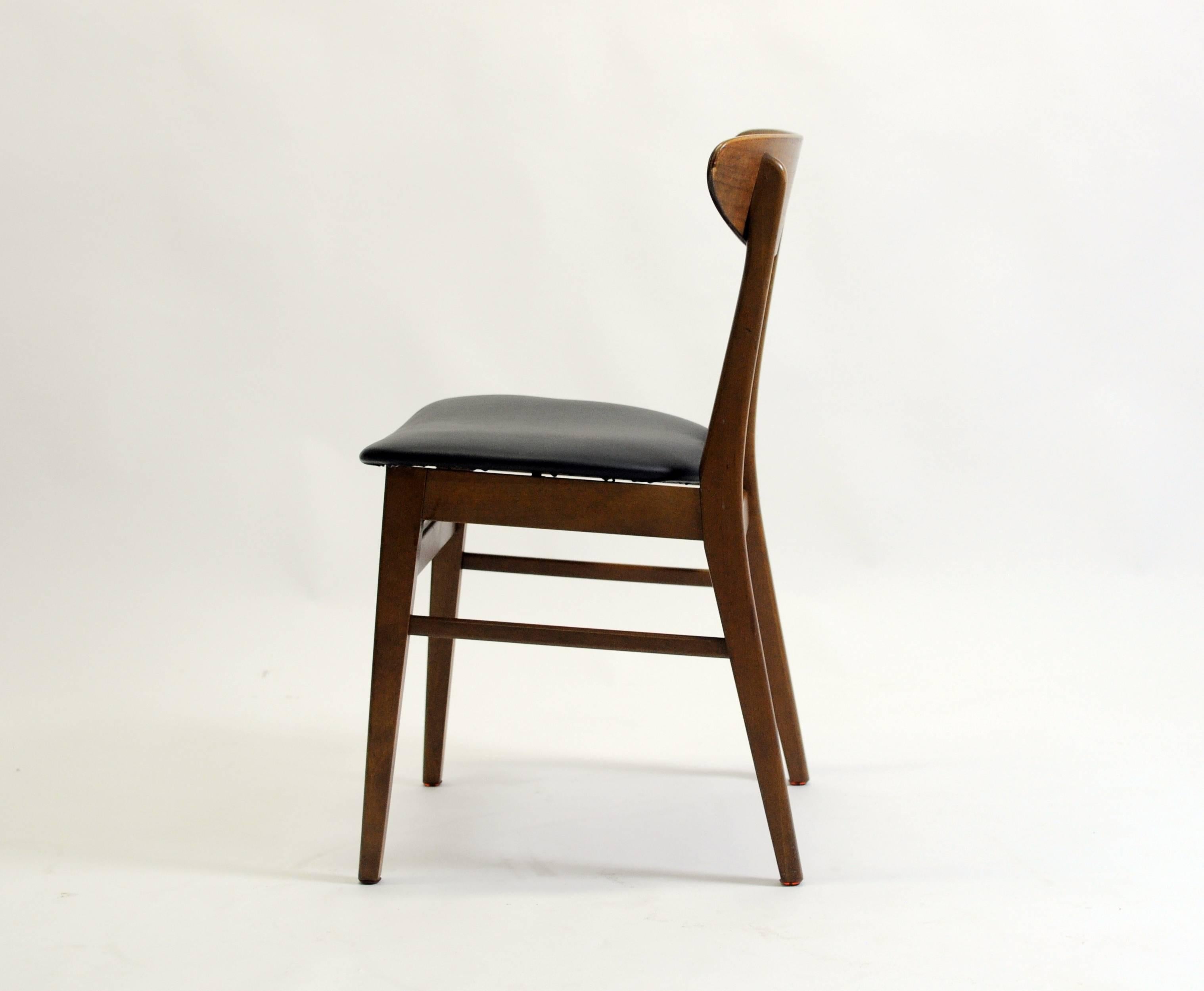 1960s Set of Four Danish Th. Harlev Dining Chairs in Teak and Beech by Farstrup For Sale 1