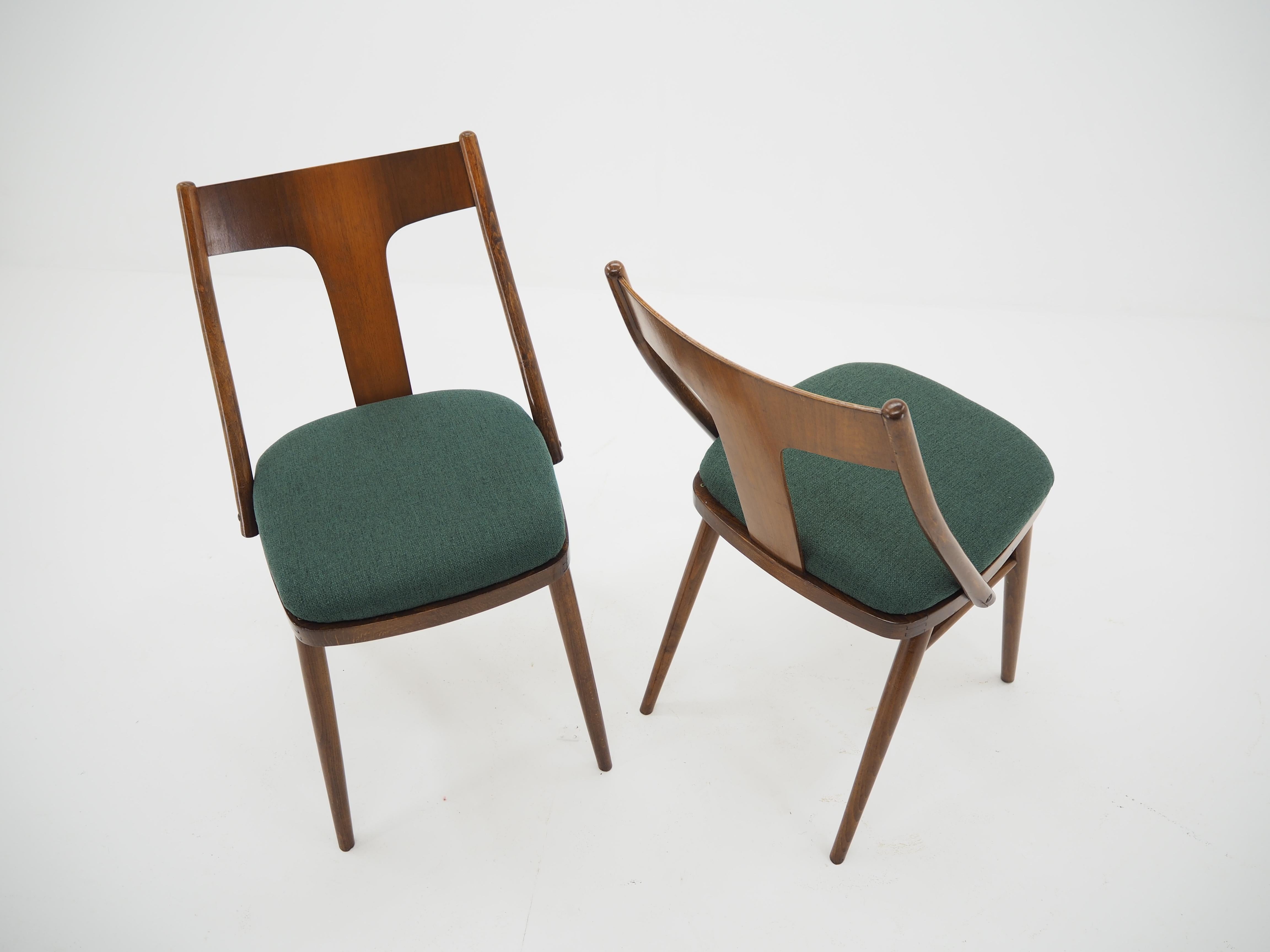 1960s Set of Four Dining Chairs, Czechoslovakia For Sale 9