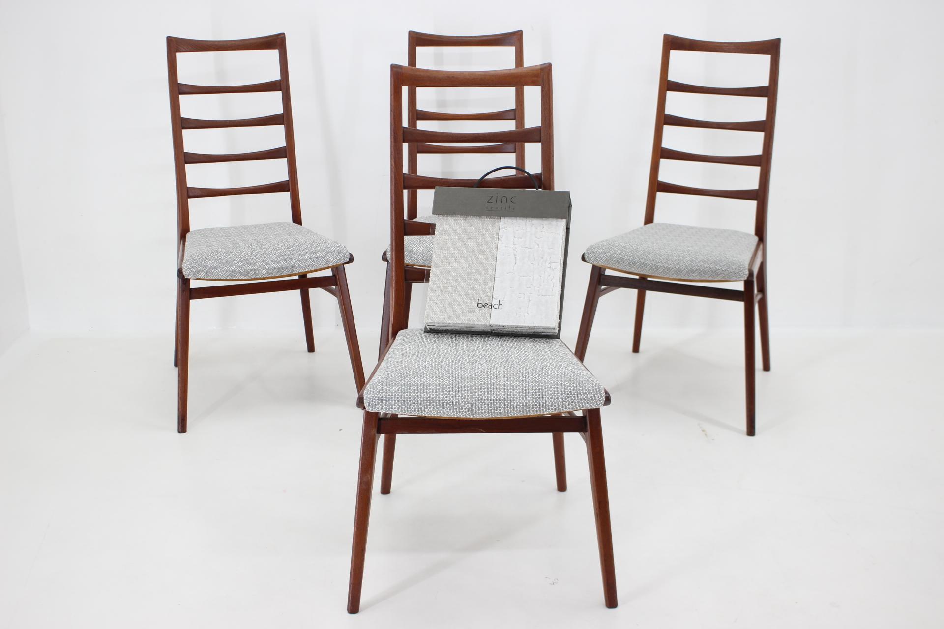 Mid-Century Modern 1960s Set of Four Dining Chairs in Teak, Germany For Sale