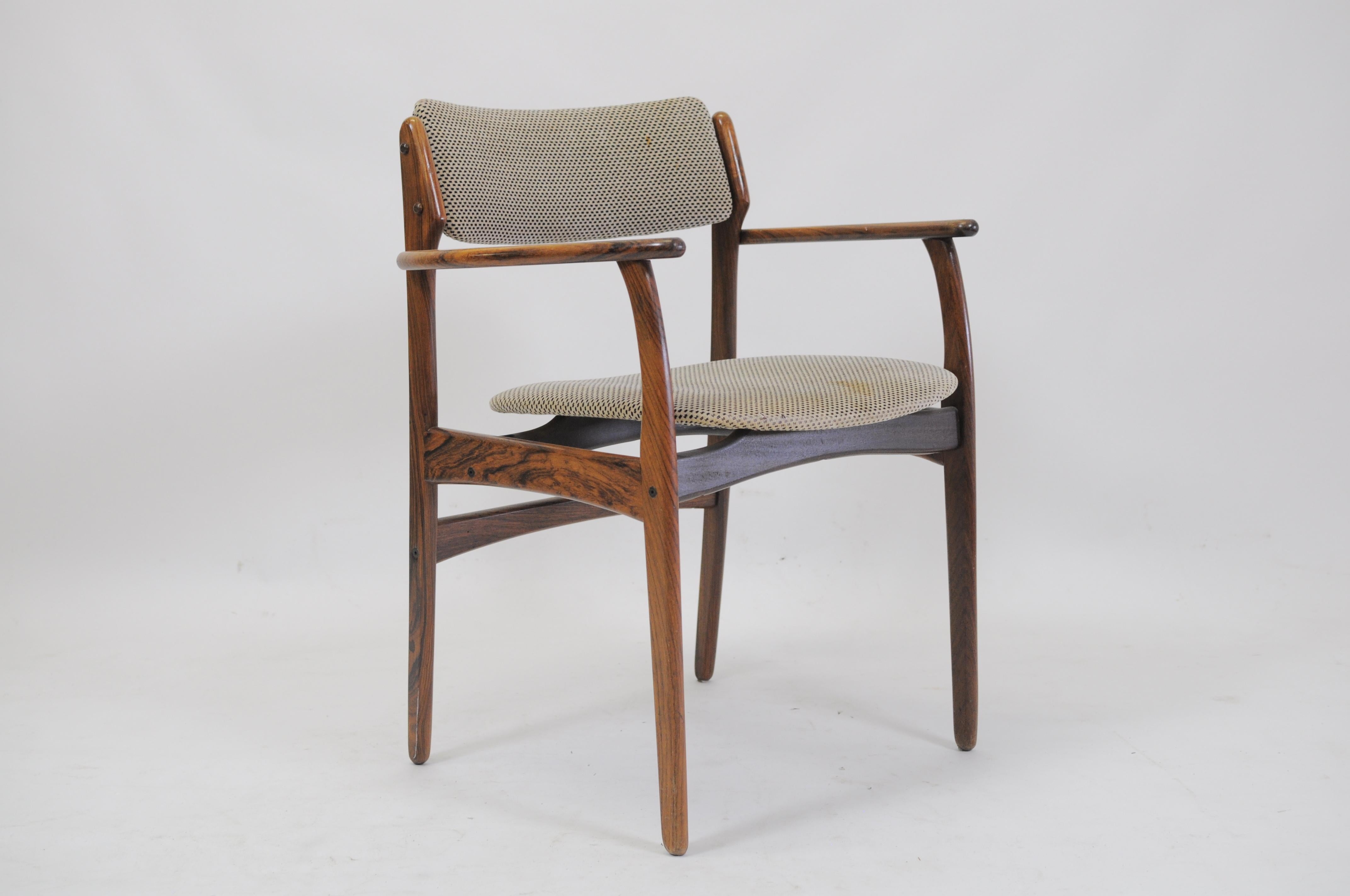 Mid-20th Century 1960s Set of Four Erik Buch Model 50 Armchairs in Rosewood - Inc. Reupholstery For Sale