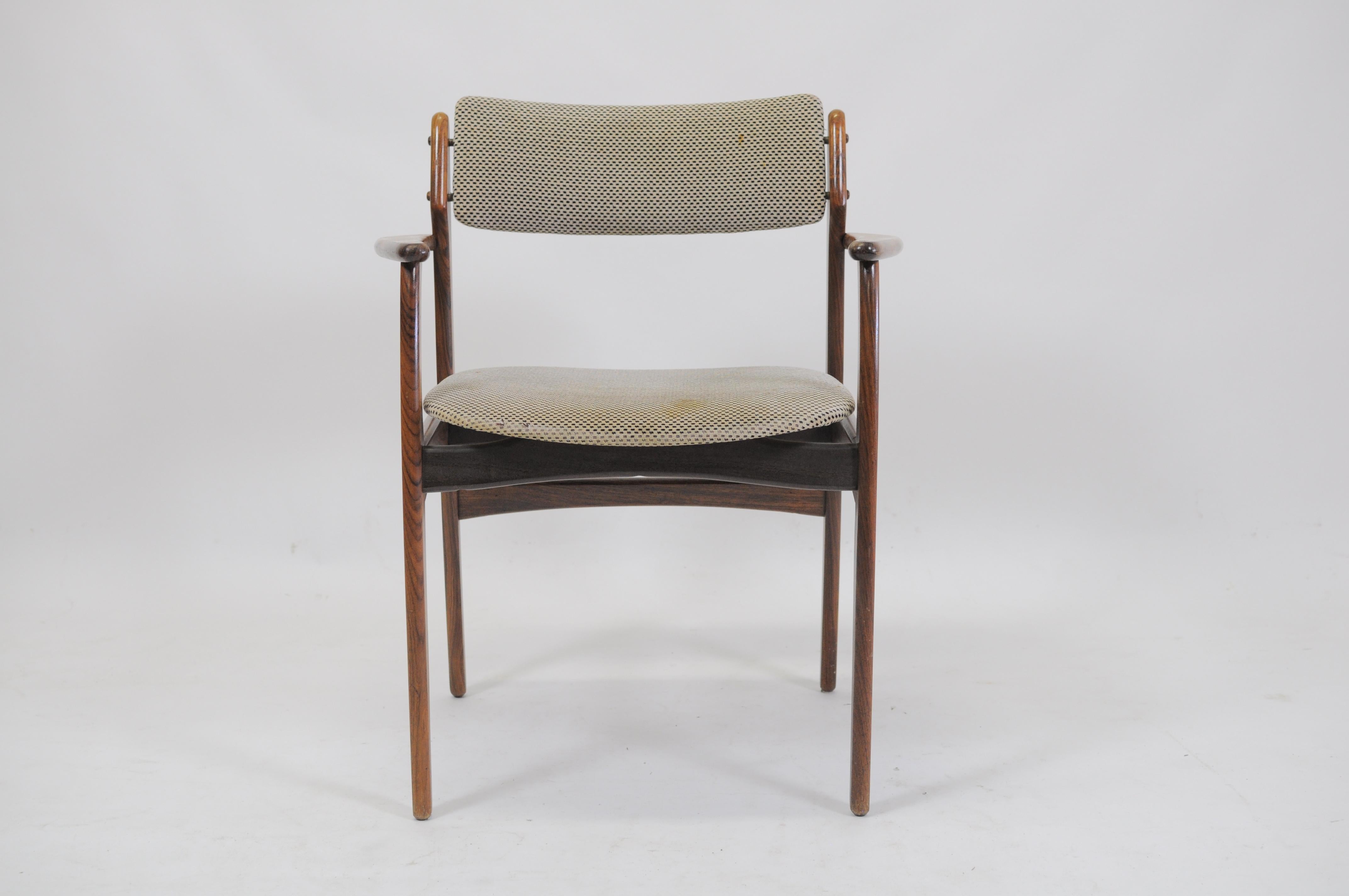 1960s Set of Four Erik Buch Model 50 Armchairs in Rosewood - Inc. Reupholstery For Sale 1