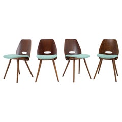 1960s Set of Four Frantisek Jirak Dining Chairs, Czechoslovakia