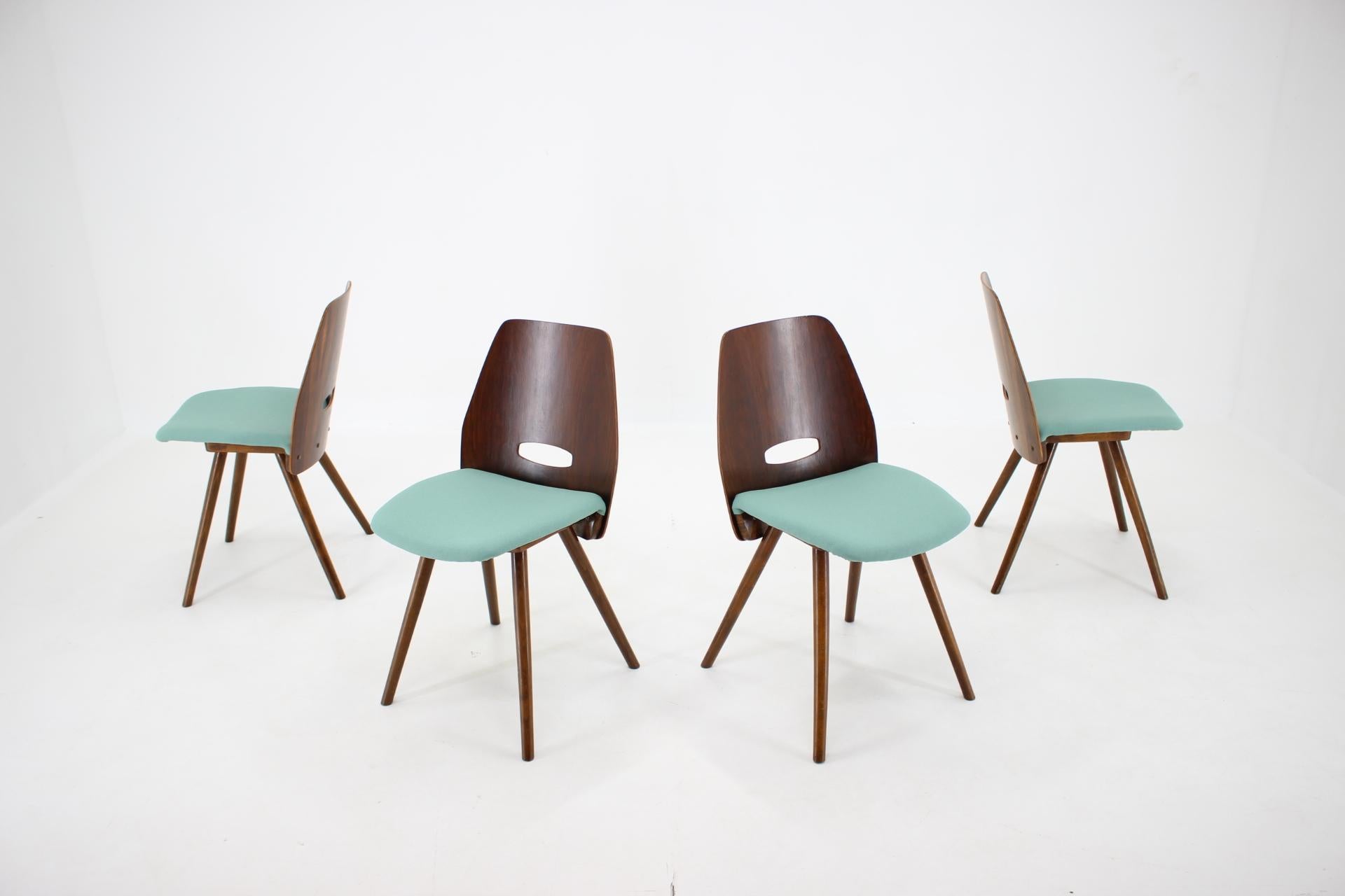 1960s Set of Four Frantisek Jirak Dining Chairs, Czechoslovakia In Good Condition For Sale In Praha, CZ